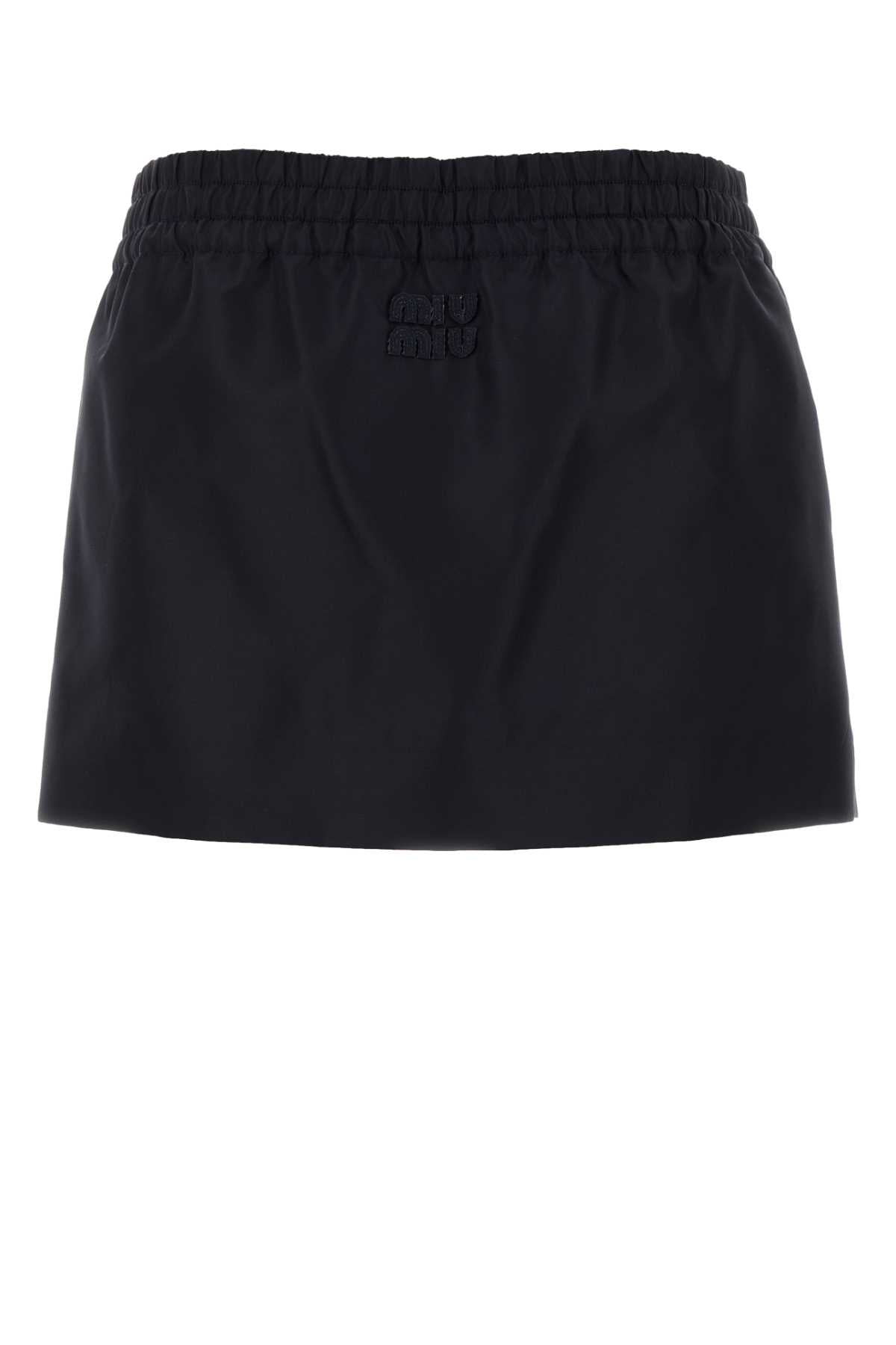 Miu Miu Women Navy Blue Nylon Mini Skirt MIU MIU
