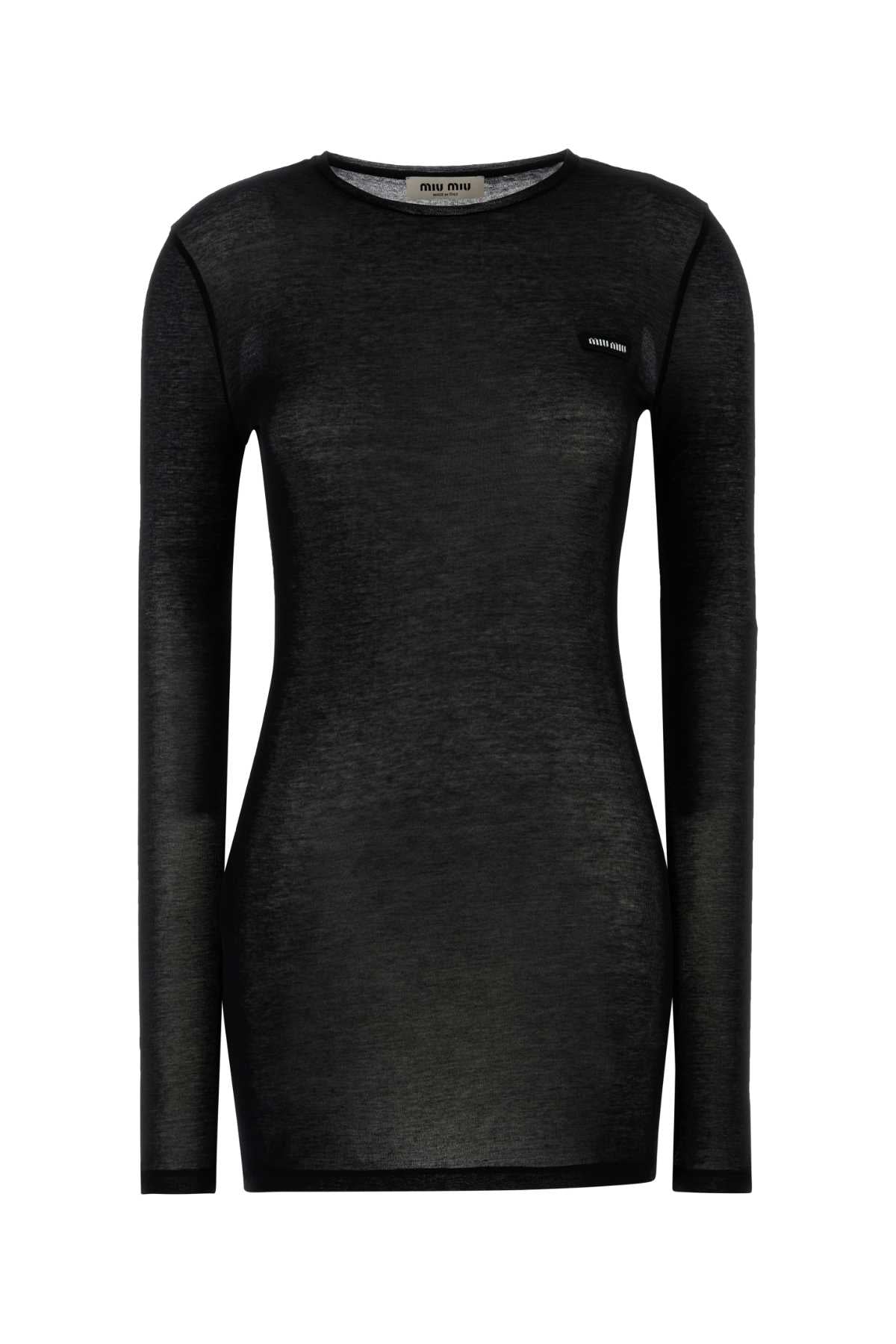 Miu Miu Women Black Cotton Mini Dress MIU MIU