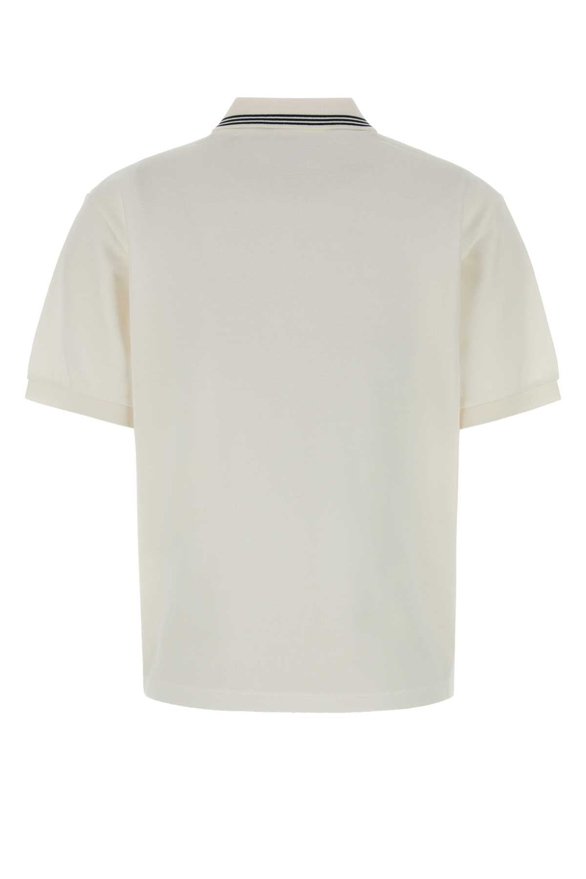 Miu Miu Women White Piquet Polo Shirt MIU MIU