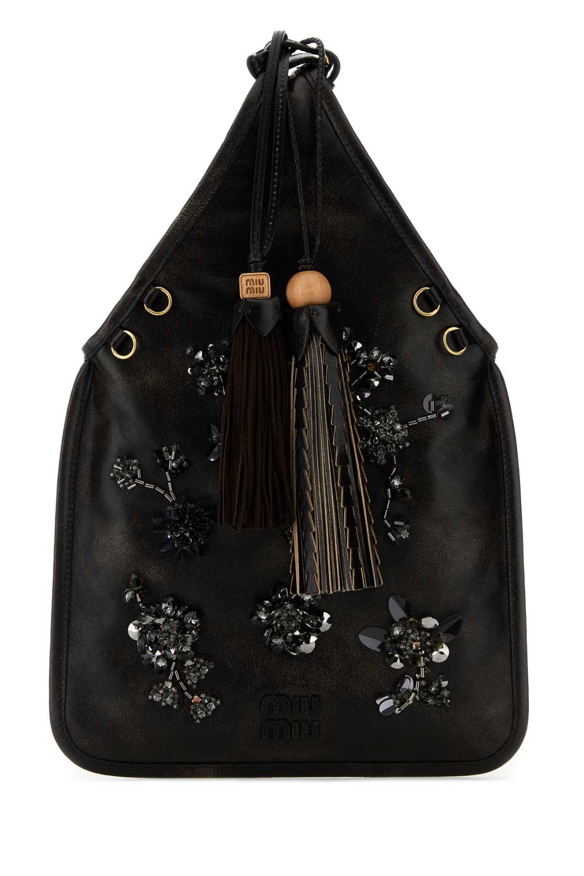 Miu Miu Women Black Nappa Leather Handbag MIU MIU