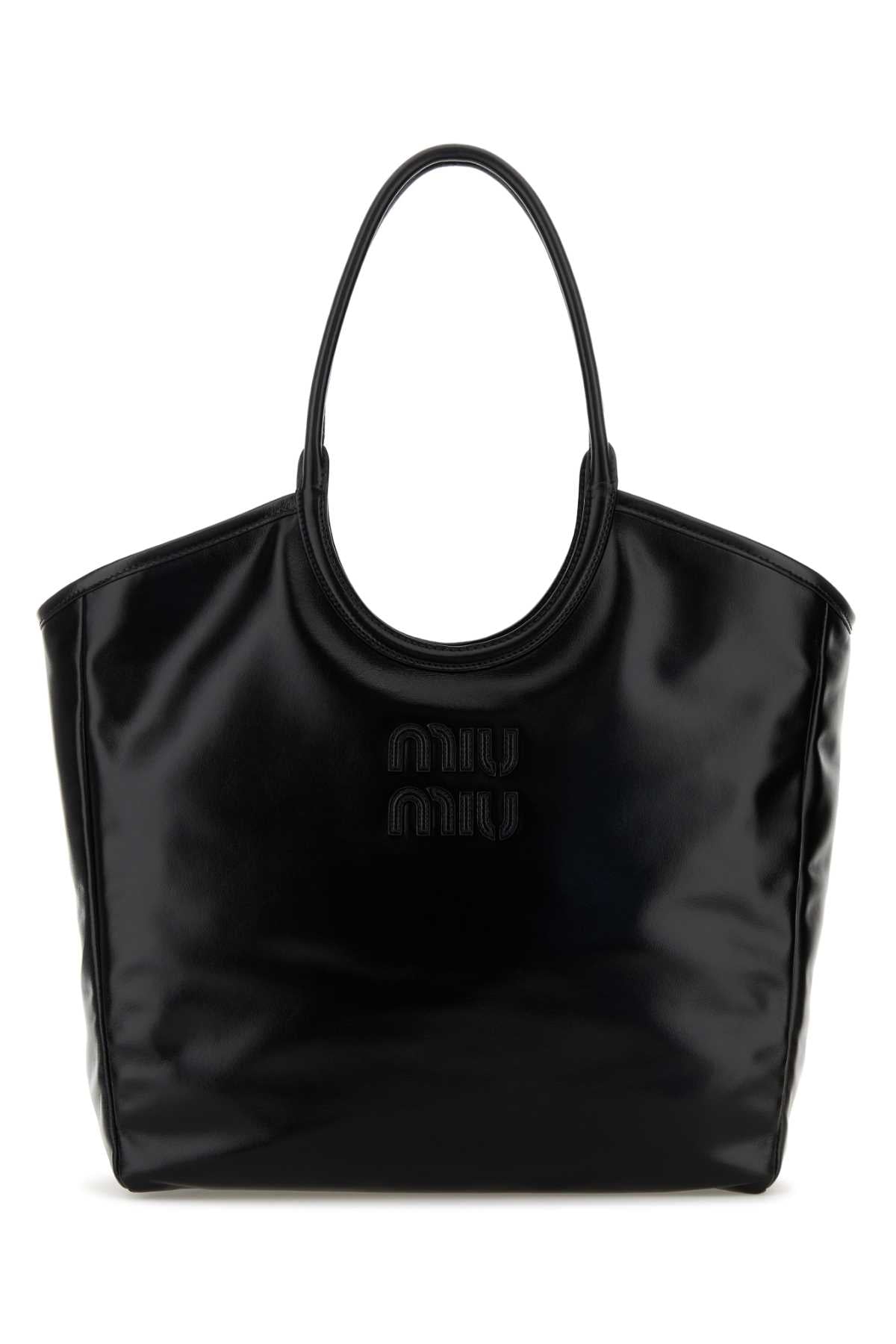 Miu Miu Women Black Leather Shopping Bag MIU MIU