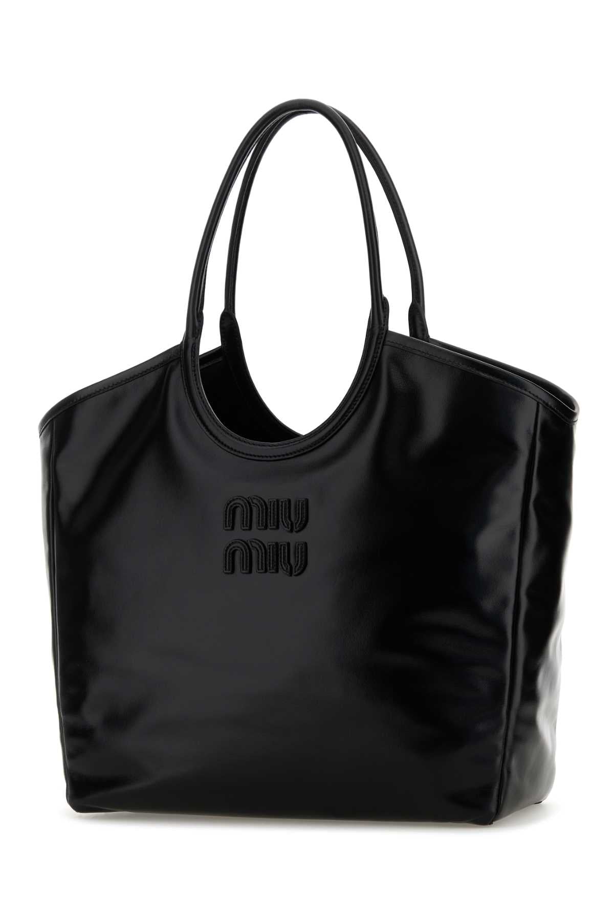 Miu Miu Women Black Leather Shopping Bag MIU MIU