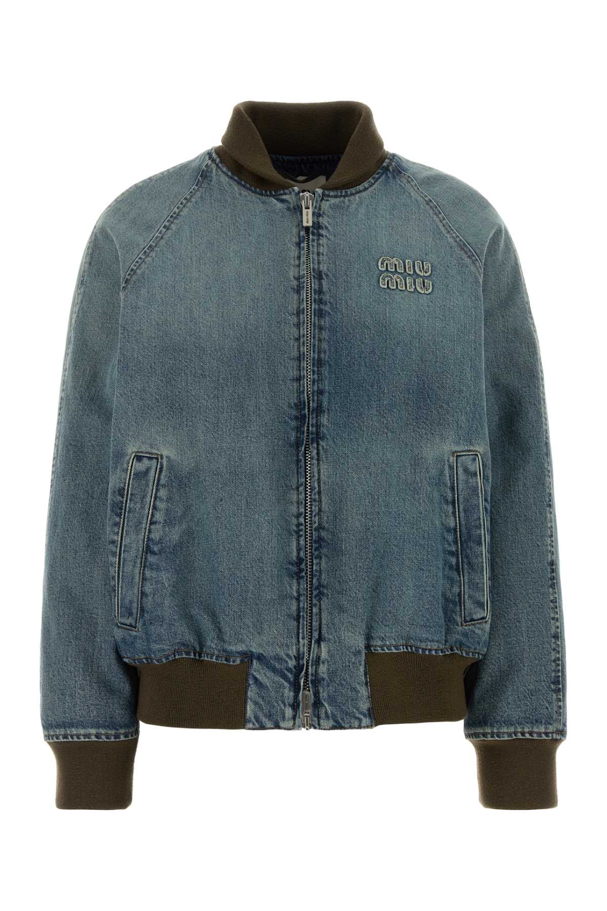 Miu Miu Women Denim Bomber Jacket MIU MIU