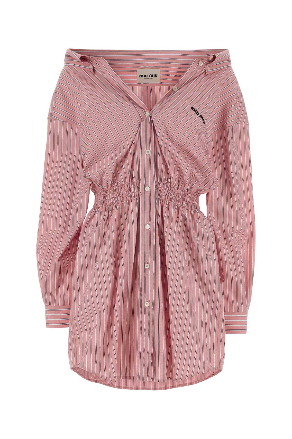 Miu Miu Women Embroidered Poplin Shirt Dress