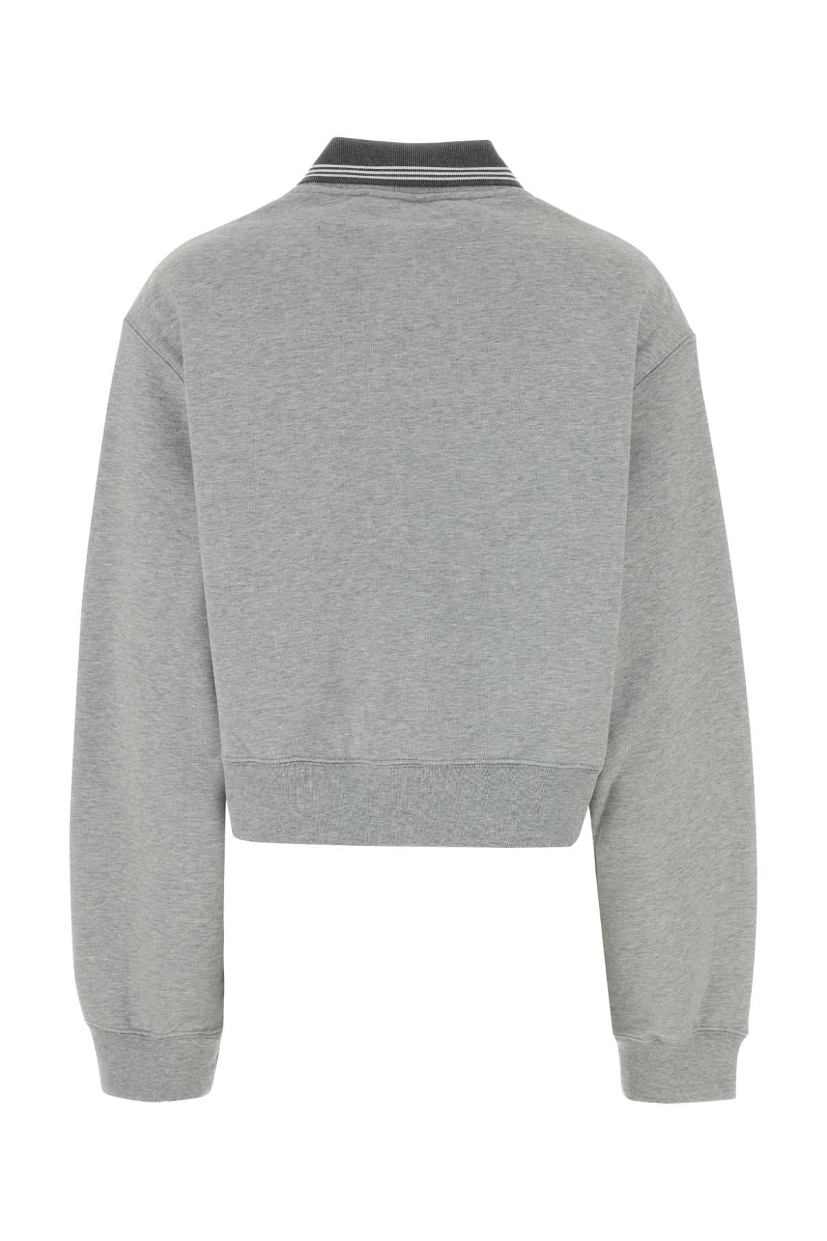 Miu Miu Women Melange Grey Cotton Oversize Sweatshirt MIU MIU