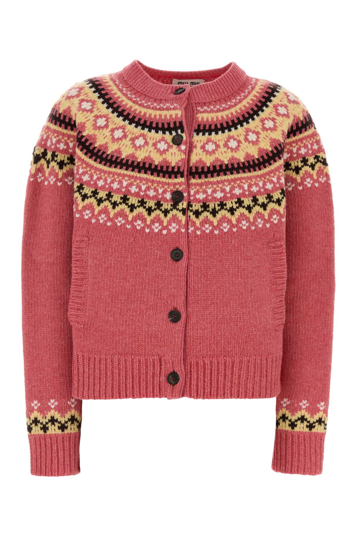 Miu Miu Women Dark Pink Wool Oversize Cardigan MIU MIU