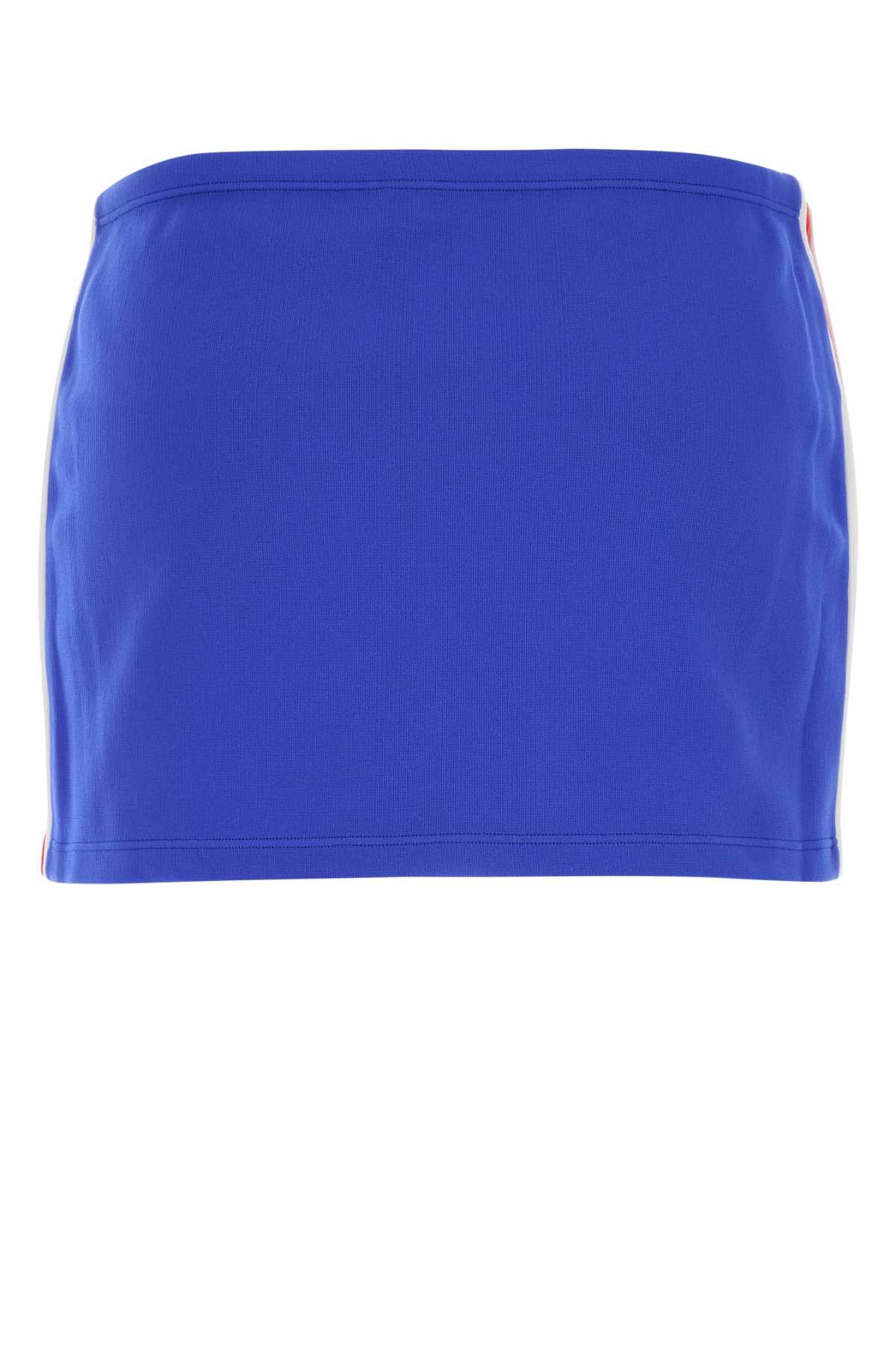 Miu Miu Women Blue Stretch Nylon Mini Skirt MIU MIU