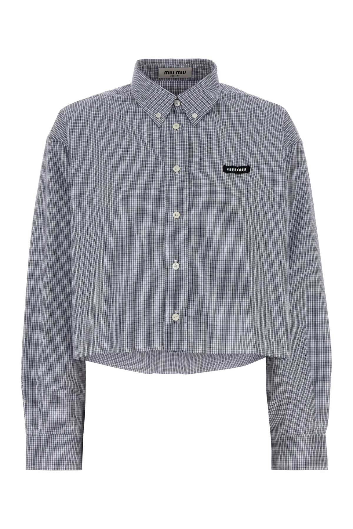 Miu Miu Women Embroidered Poplin Oversize Shirt MIU MIU