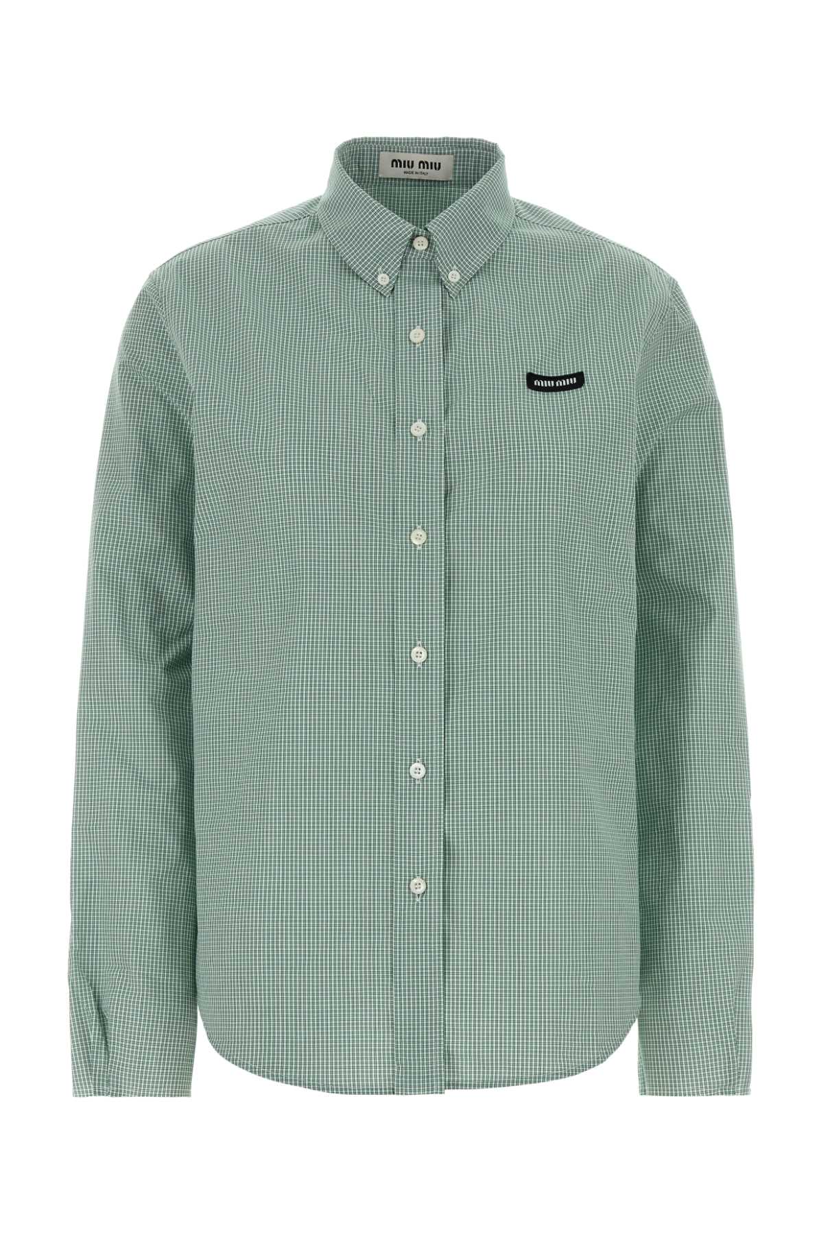 Miu Miu Women Embroidered Poplin Shirt MIU MIU