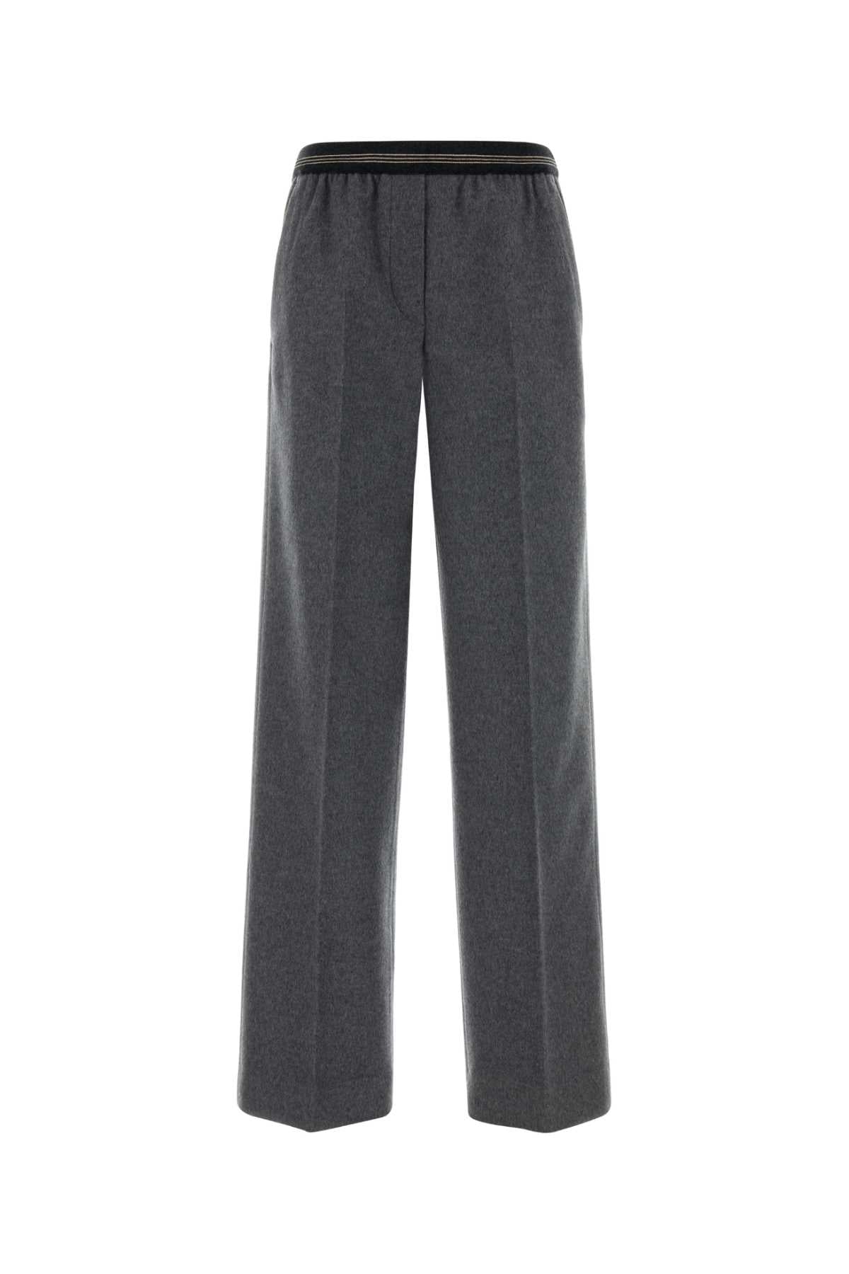 Miu Miu Women Grey Wool Blend Pant MIU MIU