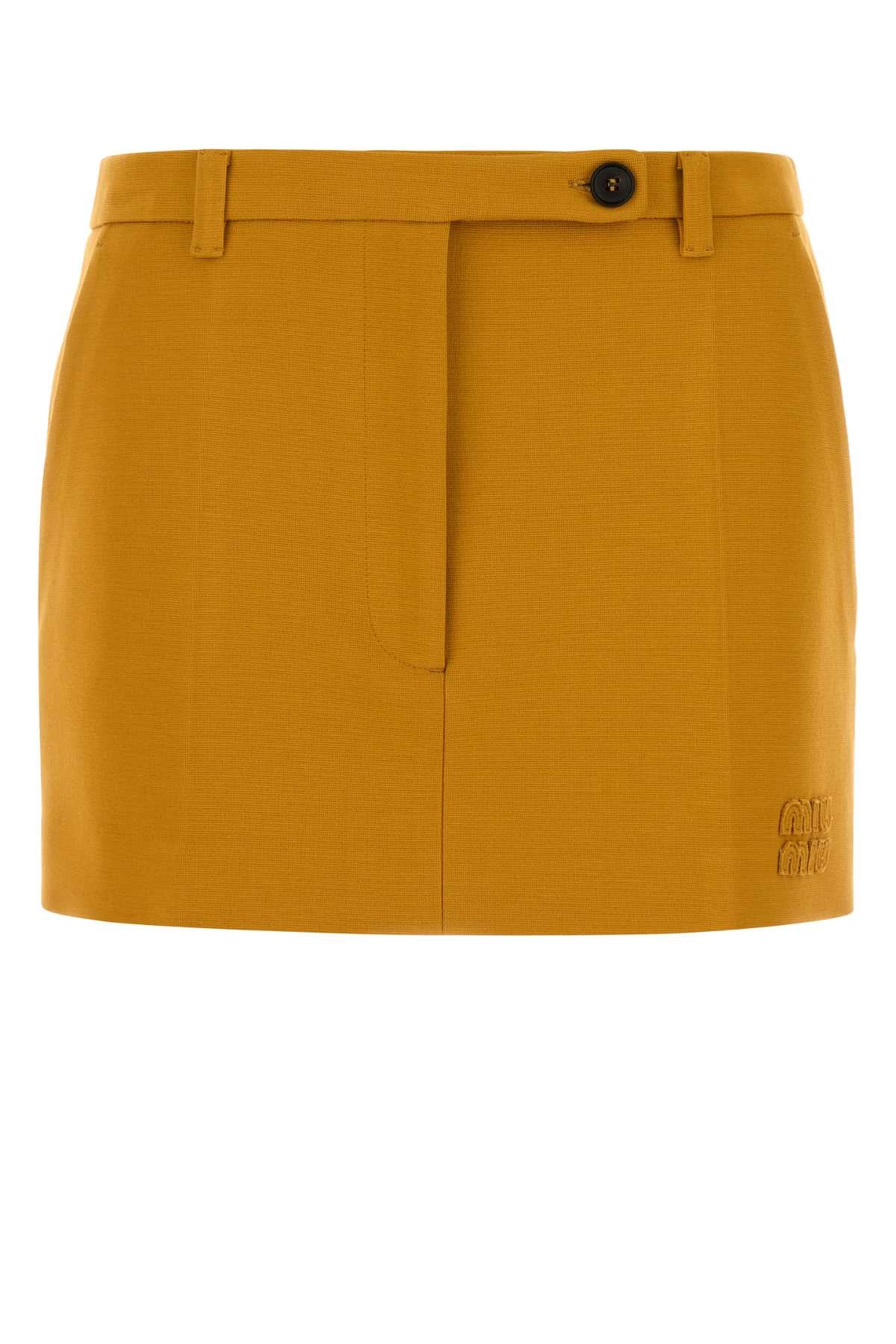 Miu Miu Women Pastel Orange Stretch Viscose Blend Mini Skirt MIU MIU