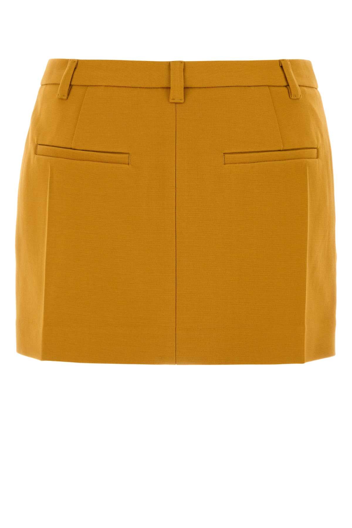 Miu Miu Women Pastel Orange Stretch Viscose Blend Mini Skirt MIU MIU