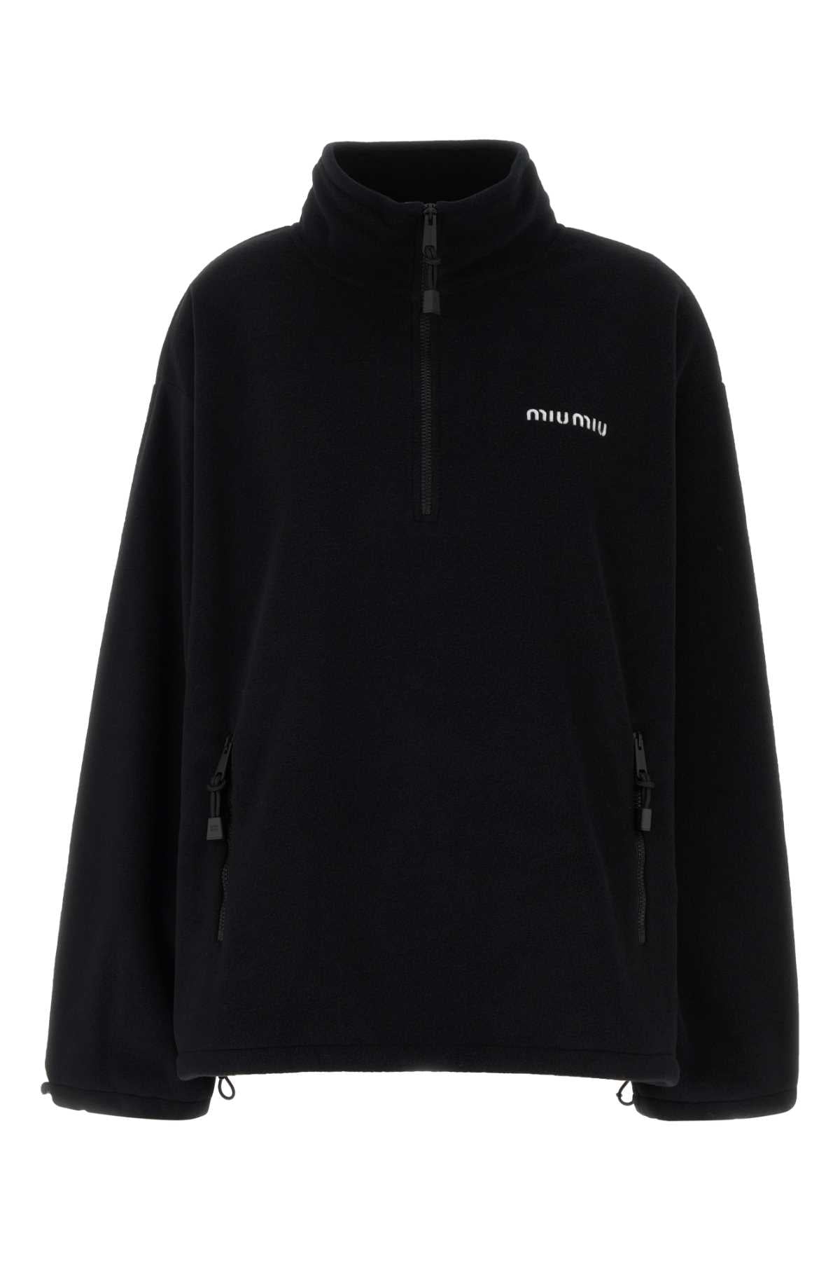 Miu Miu Women Black Pile Oversize Sweatshirt MIU MIU