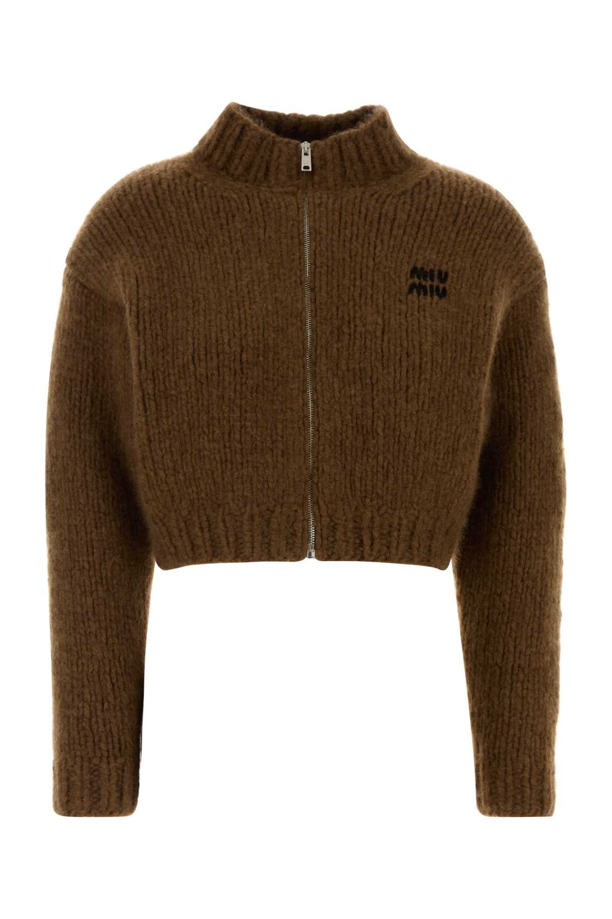Miu Miu Women Brown Cashmere Cardigan MIU MIU