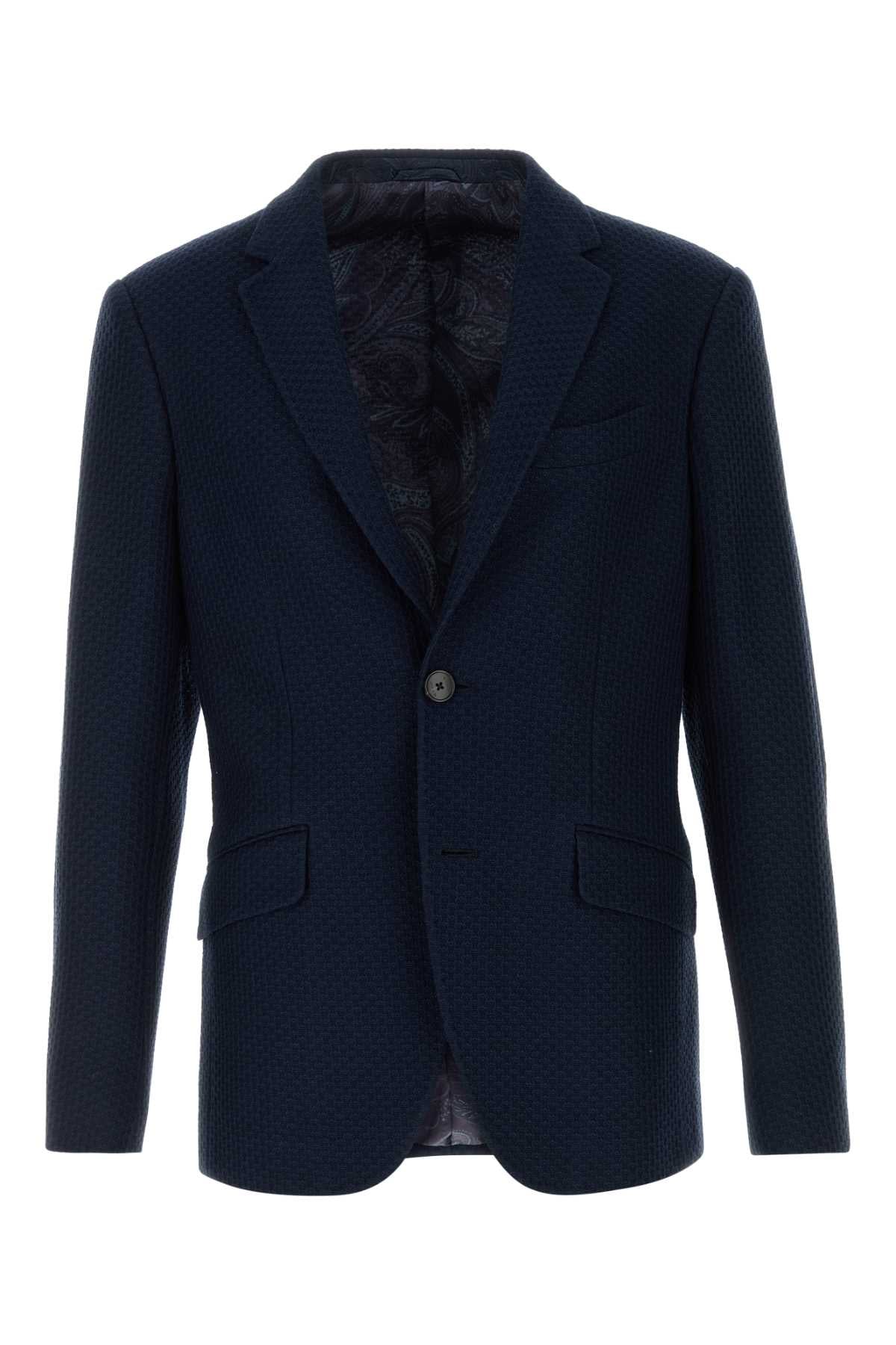 Etro Men Navy Blue Jersey Jacket ETRO
