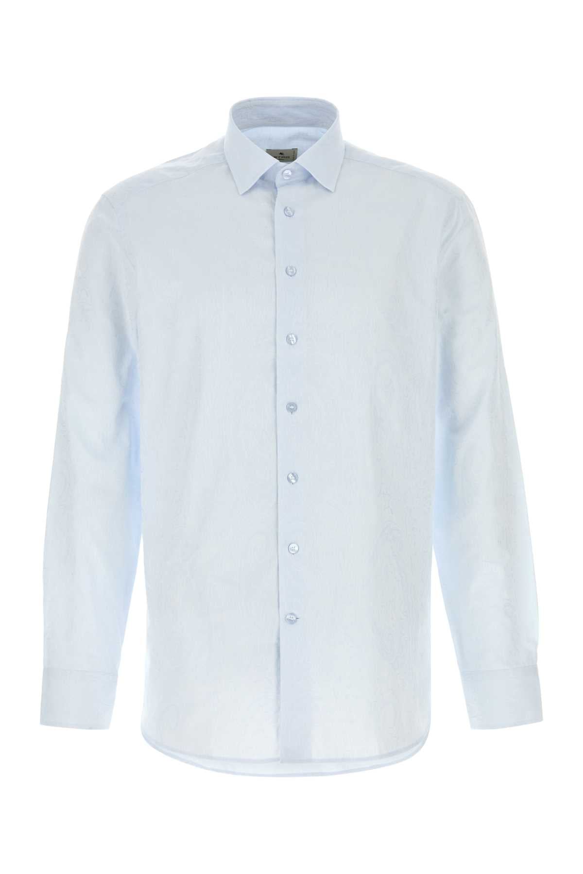 Etro Men Pastel Light Blue Cotton Shirt ETRO
