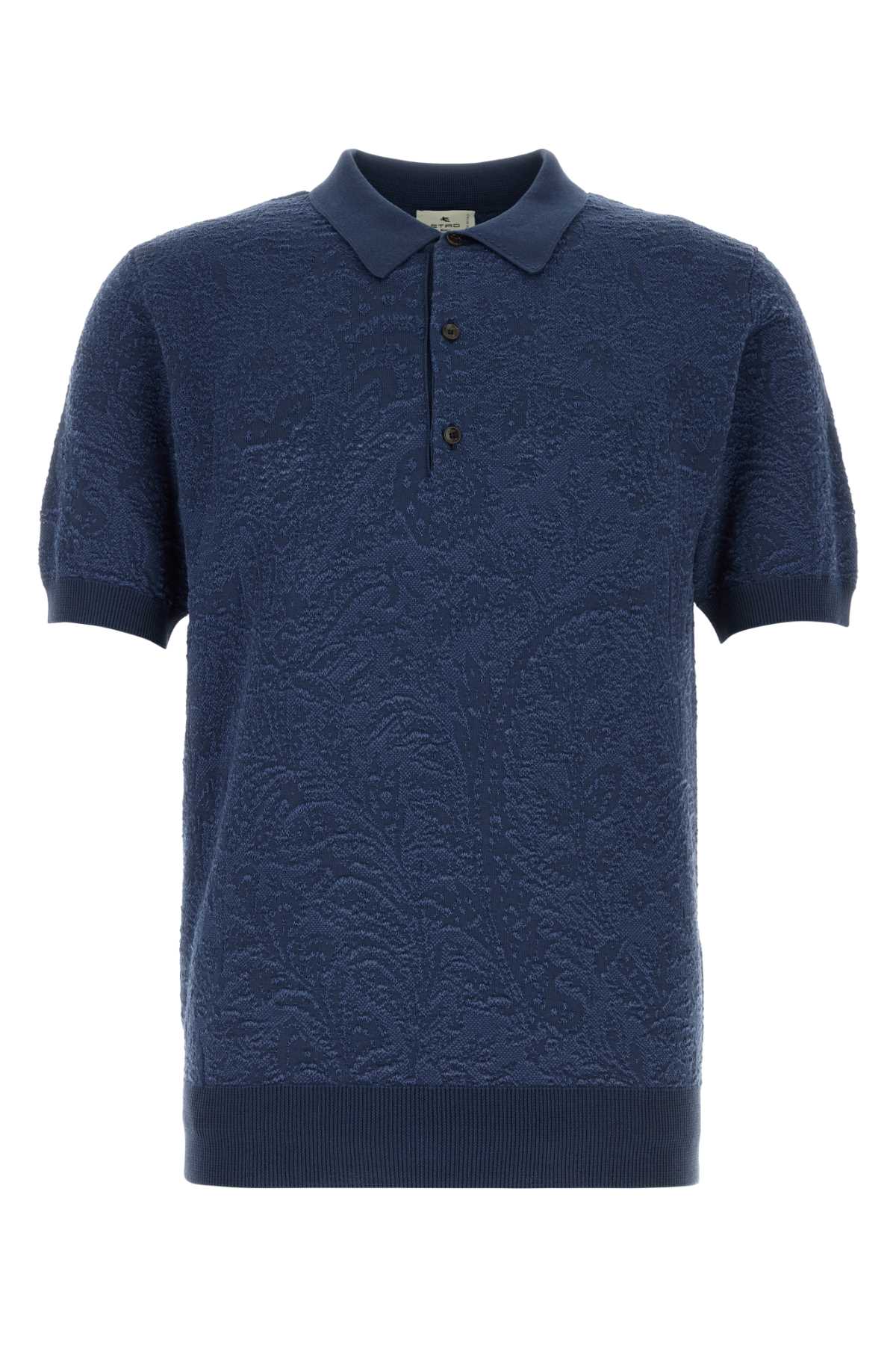 Etro Men Blue Cotton Polo Shirt ETRO