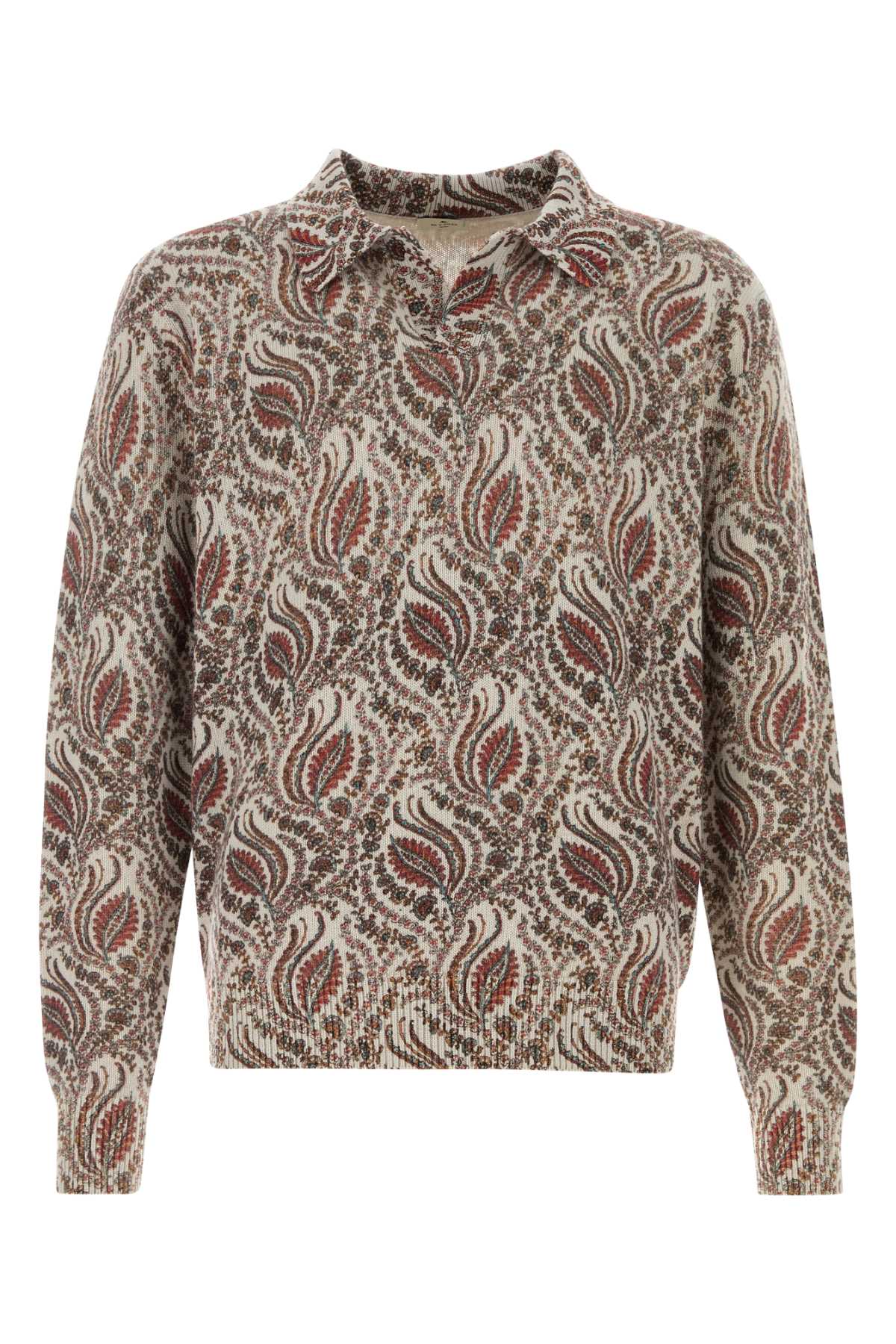 Etro Men Embroidered Wool Polo Shirt ETRO