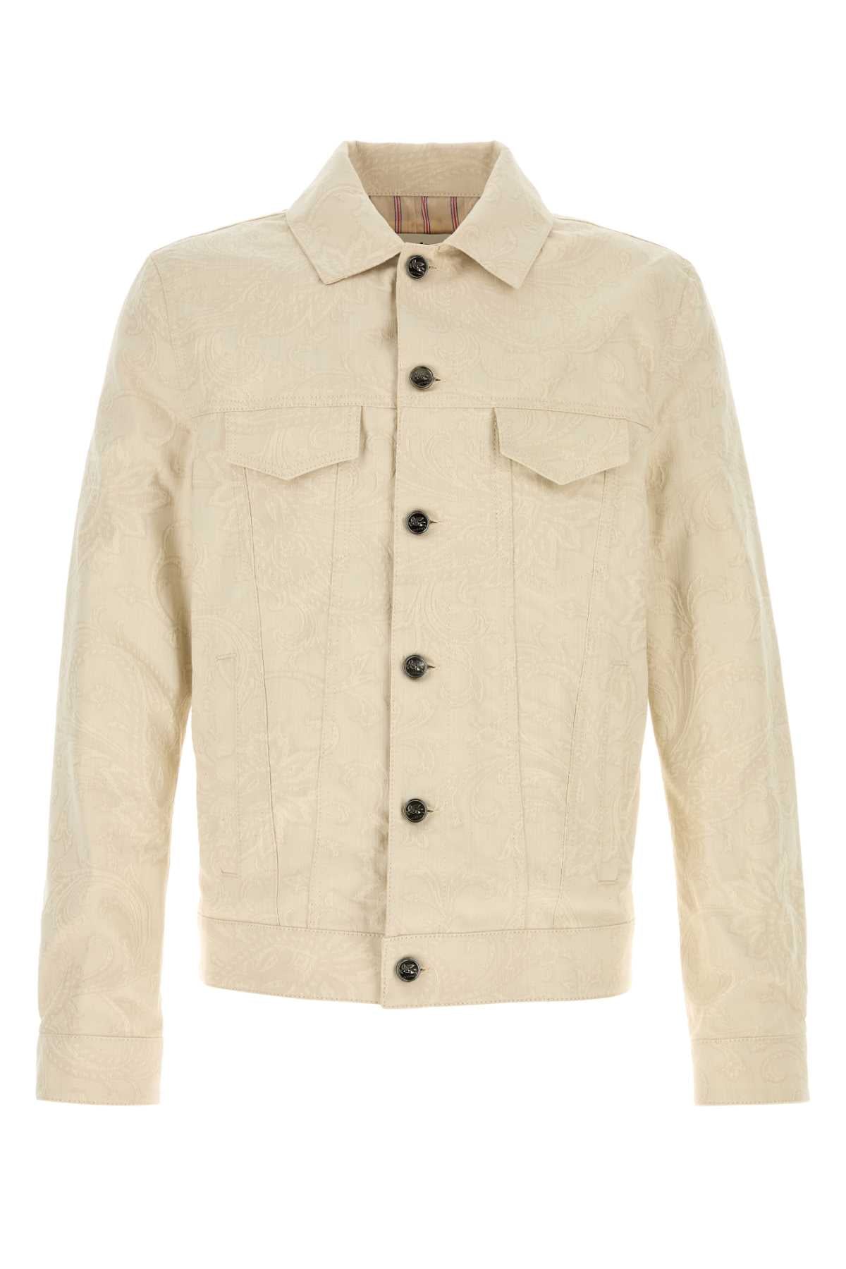 Etro Men Sand Stretch Denim Jacket ETRO
