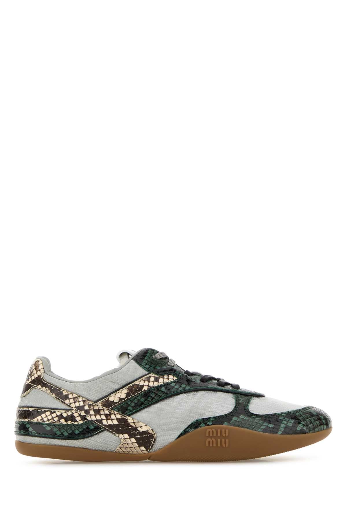 Miu Miu Women Multicolor Fabric And Leather Sneakers MIU MIU