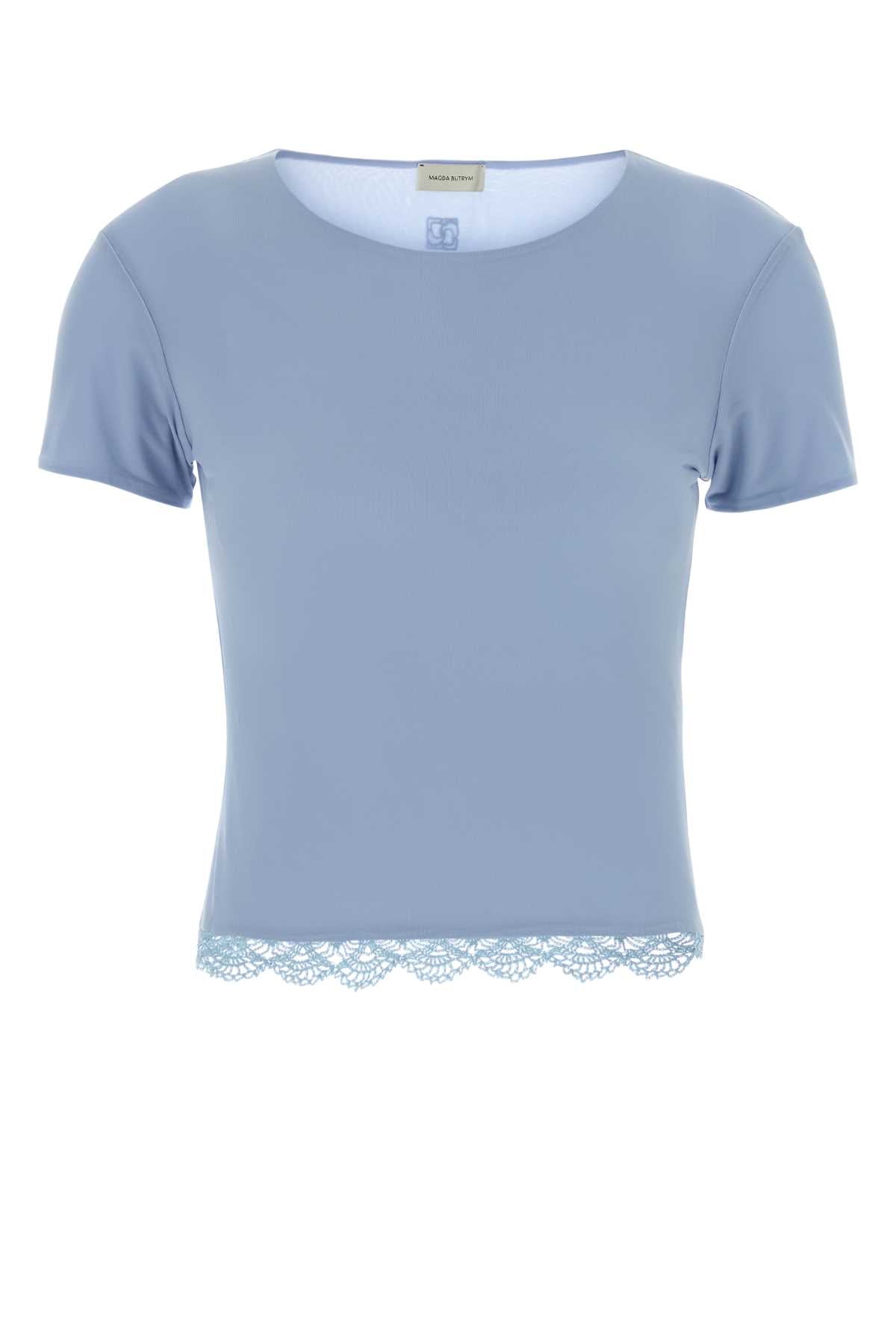 Magda Butrym Women Powder Lue Stretch Cupro T-Shirt MAGDA BUTRYM