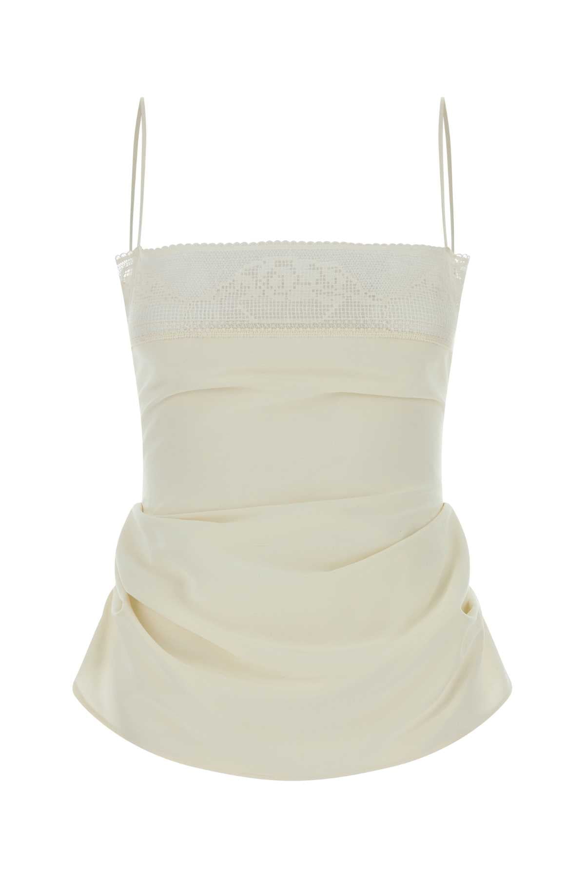 Magda Butrym Women Ivory Silk Tank Top MAGDA BUTRYM
