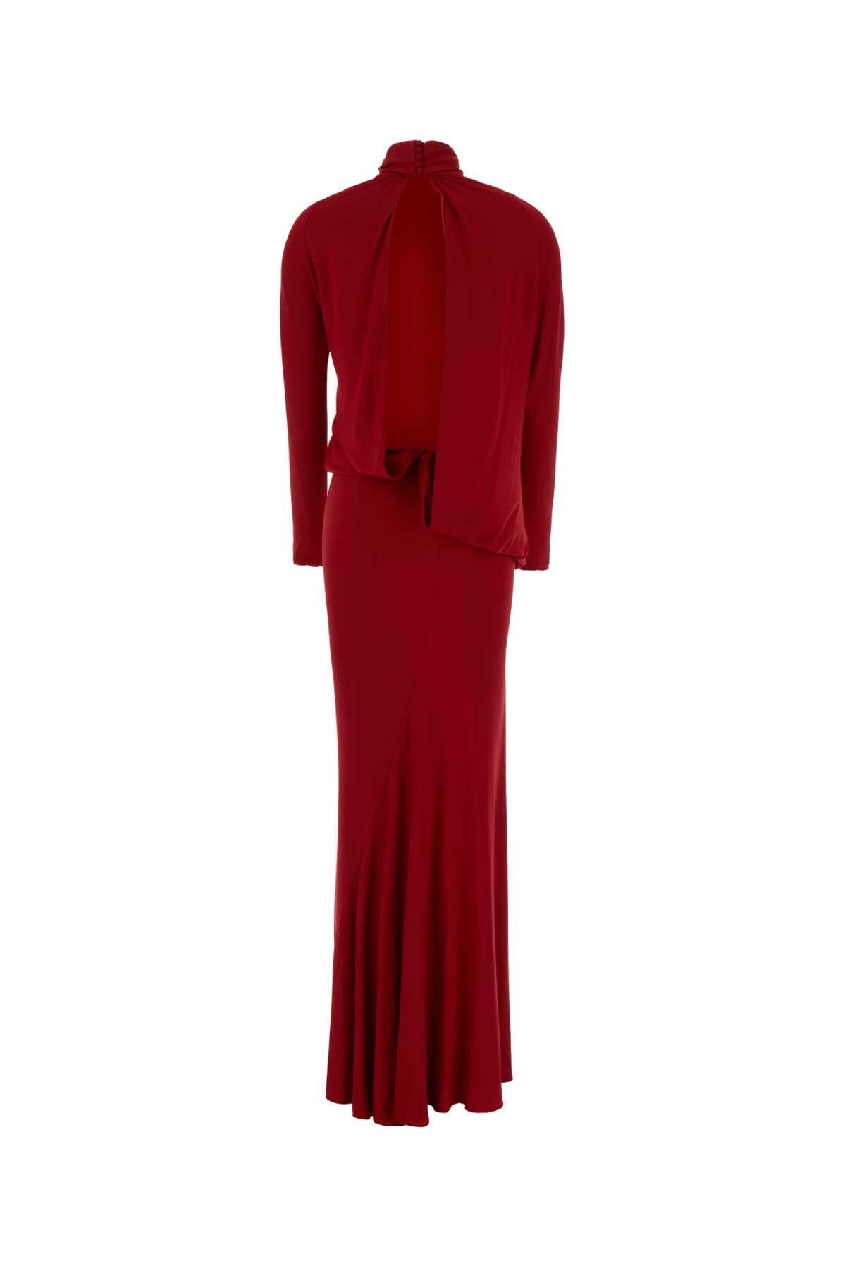Magda Butrym Women Red Stretch Jersey Long Dress MAGDA BUTRYM