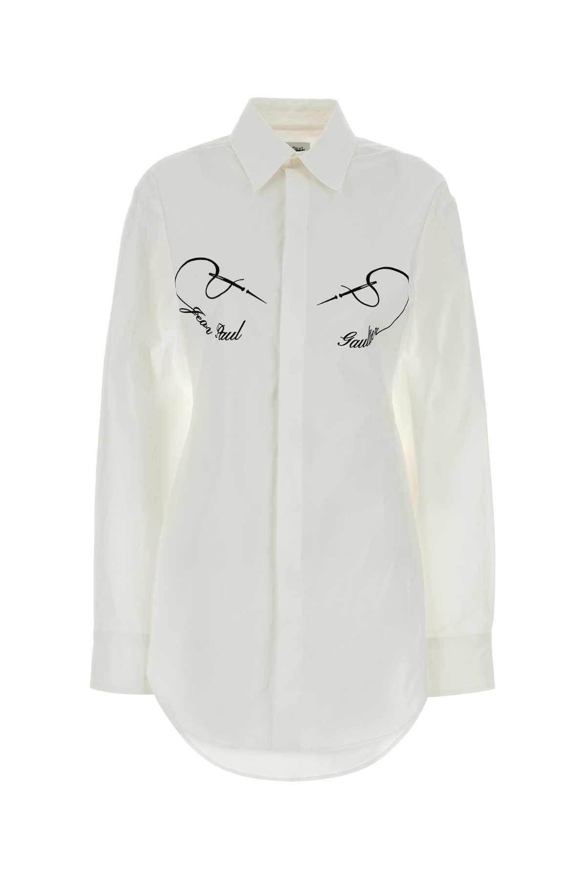 Jean Paul Gaultier Women White Stretch Poplin Shirt JEAN PAUL GAULTIER