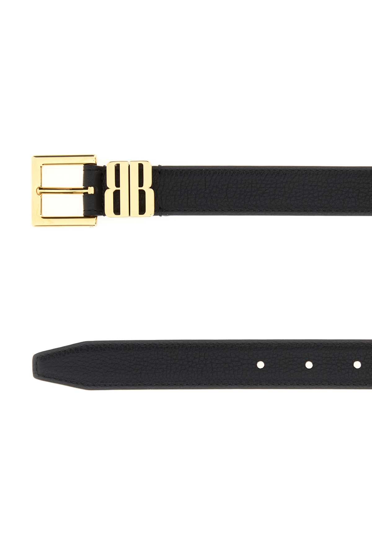 Balenciaga Women Black Leather Bb Editor Belt BALENCIAGA