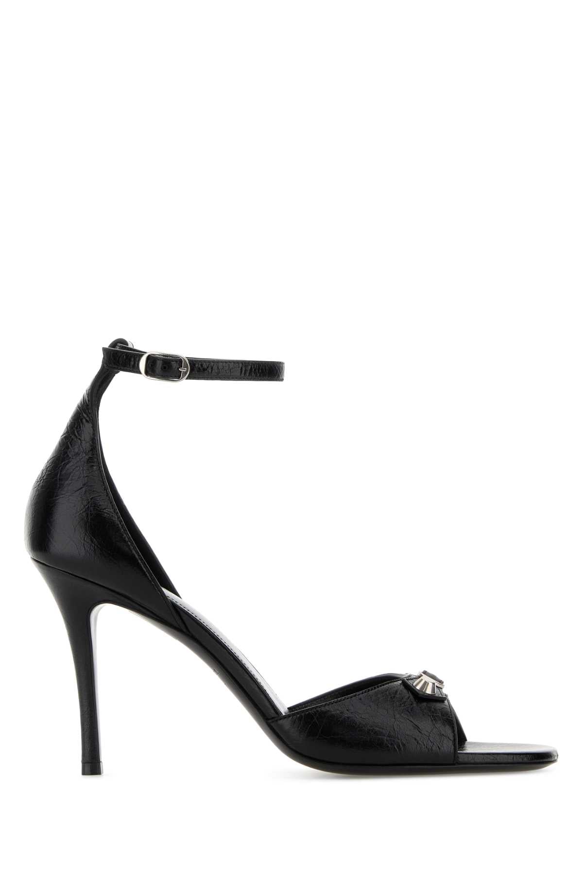 Balenciaga Women Black Leather City Up Sandals BALENCIAGA