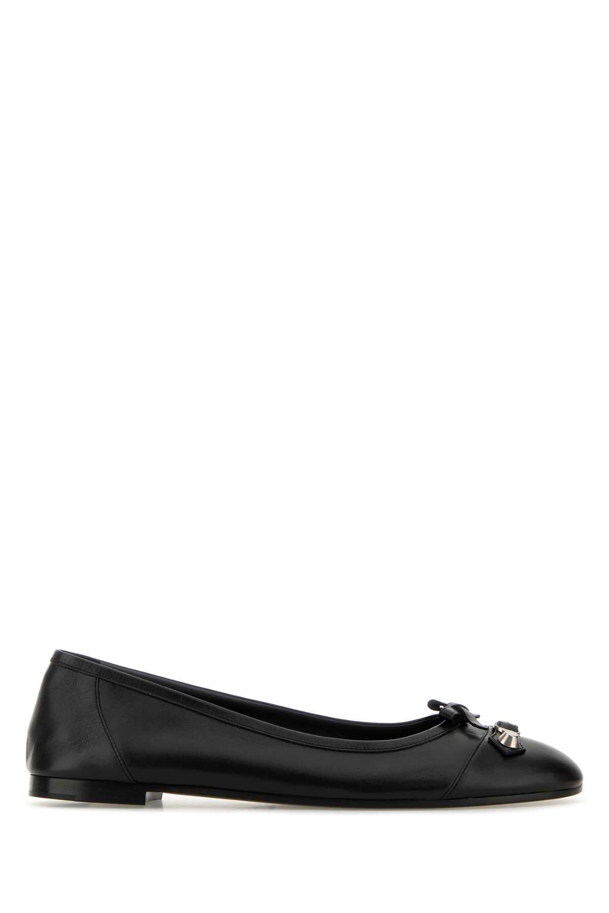 Balenciaga Women Black Leather City Up Ballerinas BALENCIAGA