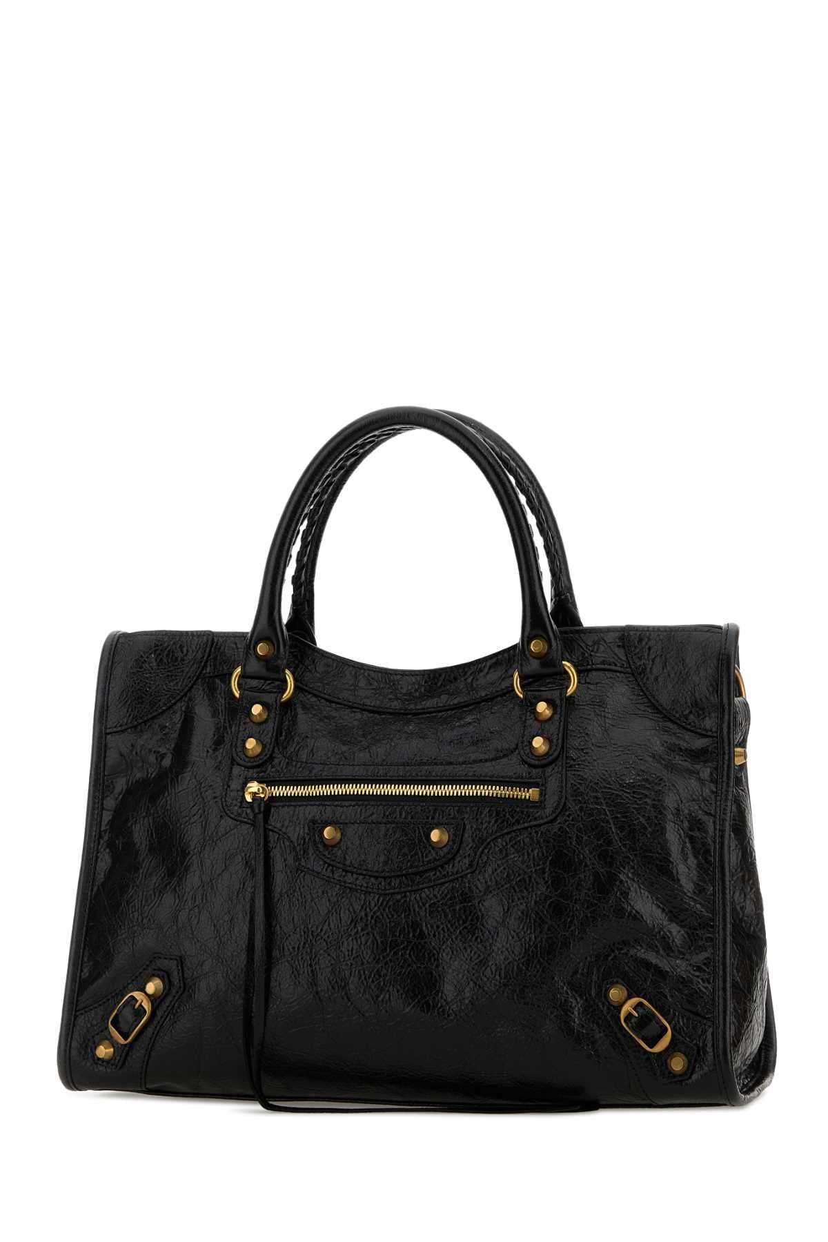 Balenciaga Women Black Leather Medium Le City Shopping Bag BALENCIAGA