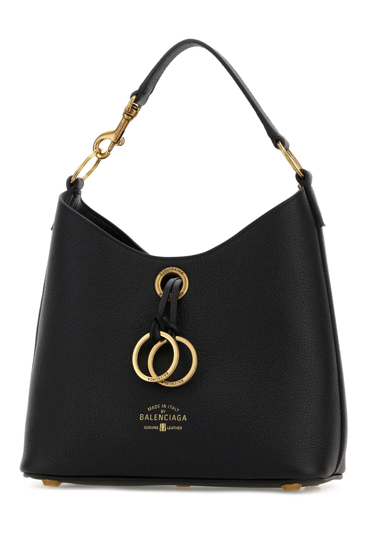 Balenciaga Women Black Leather Carrie Handbag BALENCIAGA
