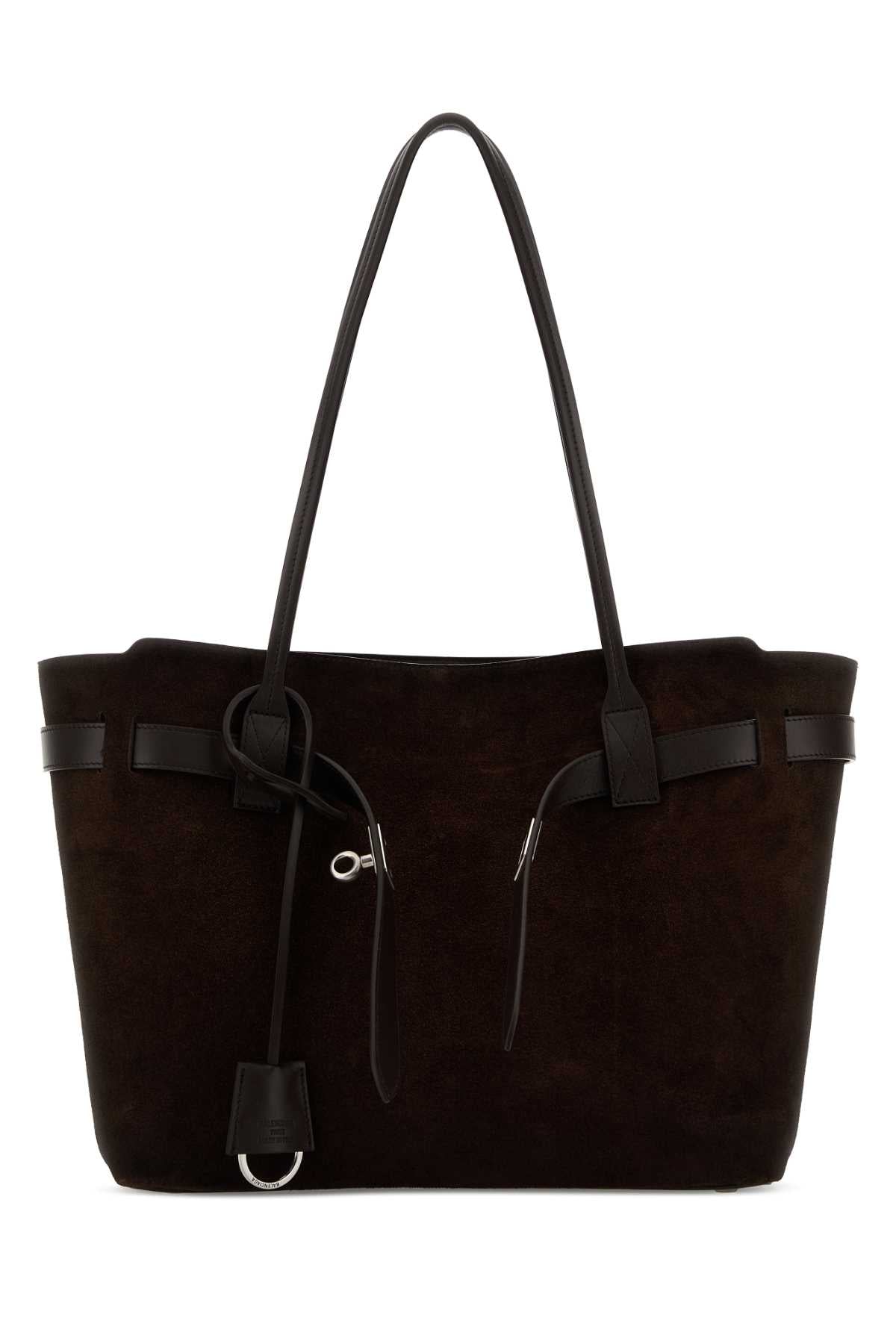 Balenciaga Women Dark Brown Suede Medium Bel Air Shopping Bag BALENCIAGA