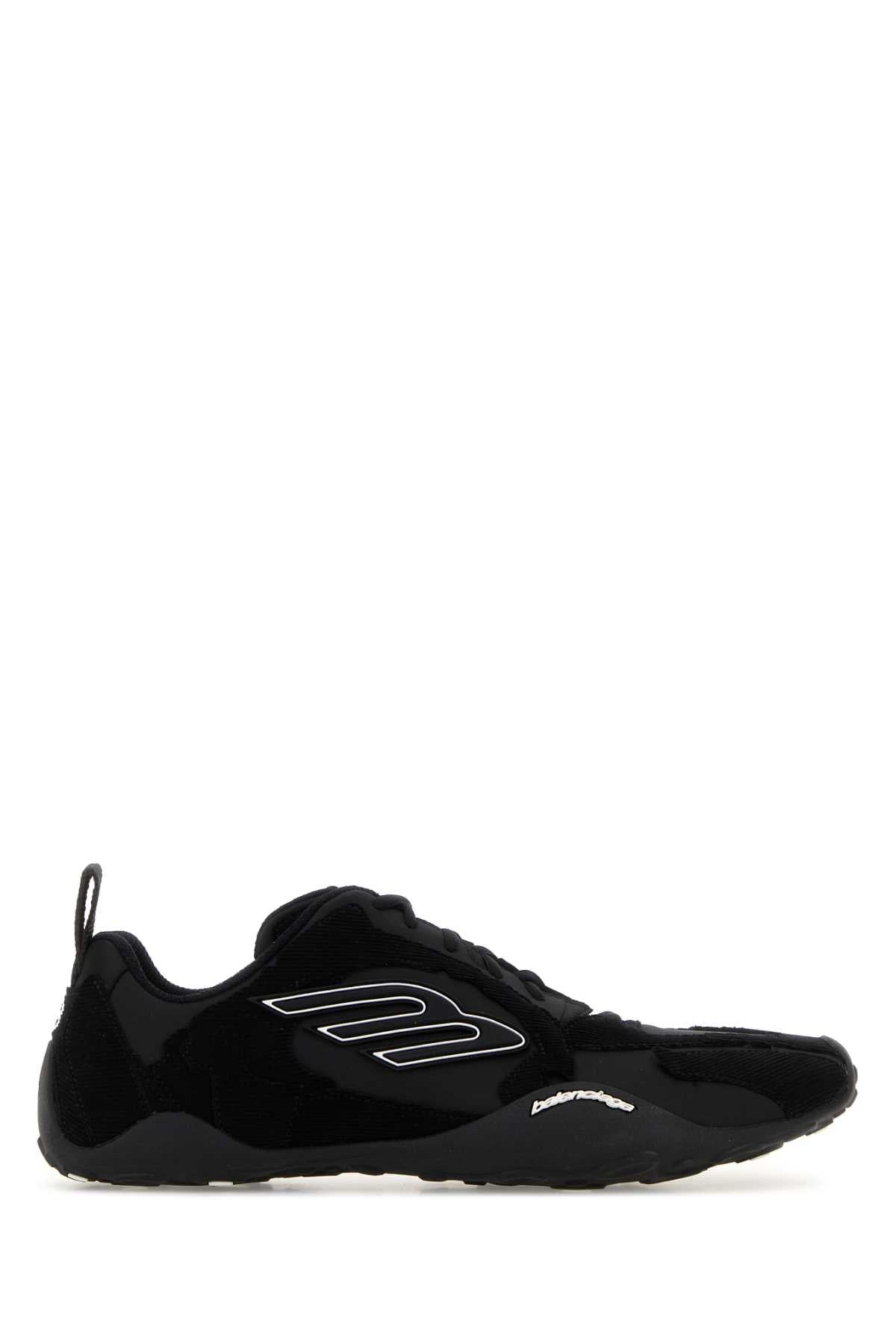 Balenciaga Men Black Canvas And Corduroy Monday Ultra Sneakers BALENCIAGA