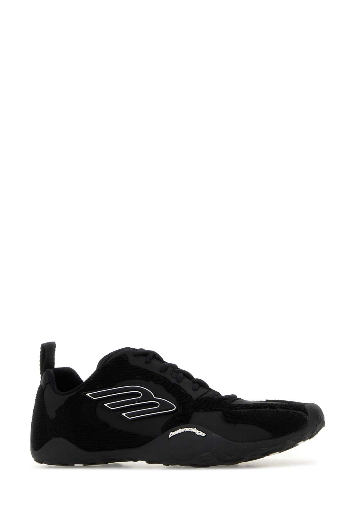 Balenciaga Men Black Canvas And Corduroy Monday Ultra Sneakers BALENCIAGA