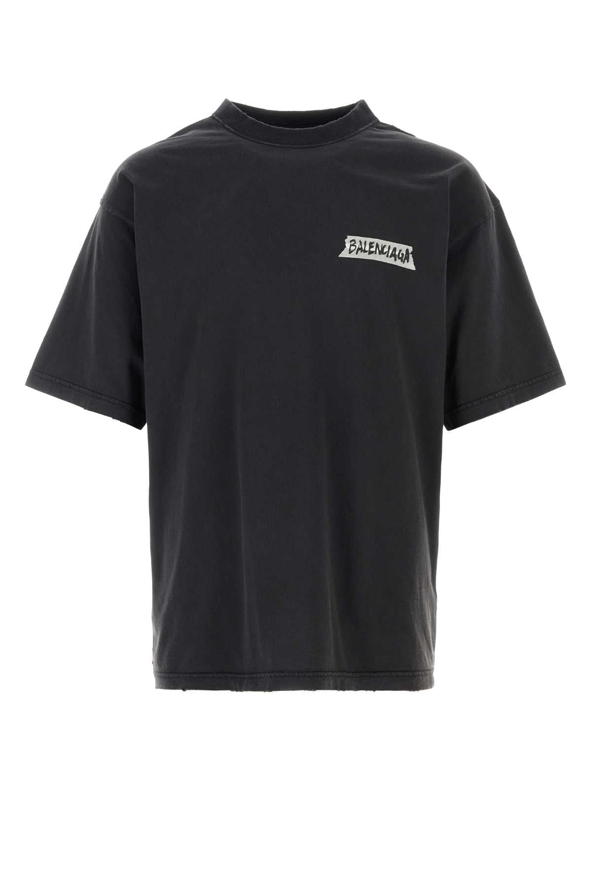 Balenciaga Men Slate Cotton T-Shirt BALENCIAGA