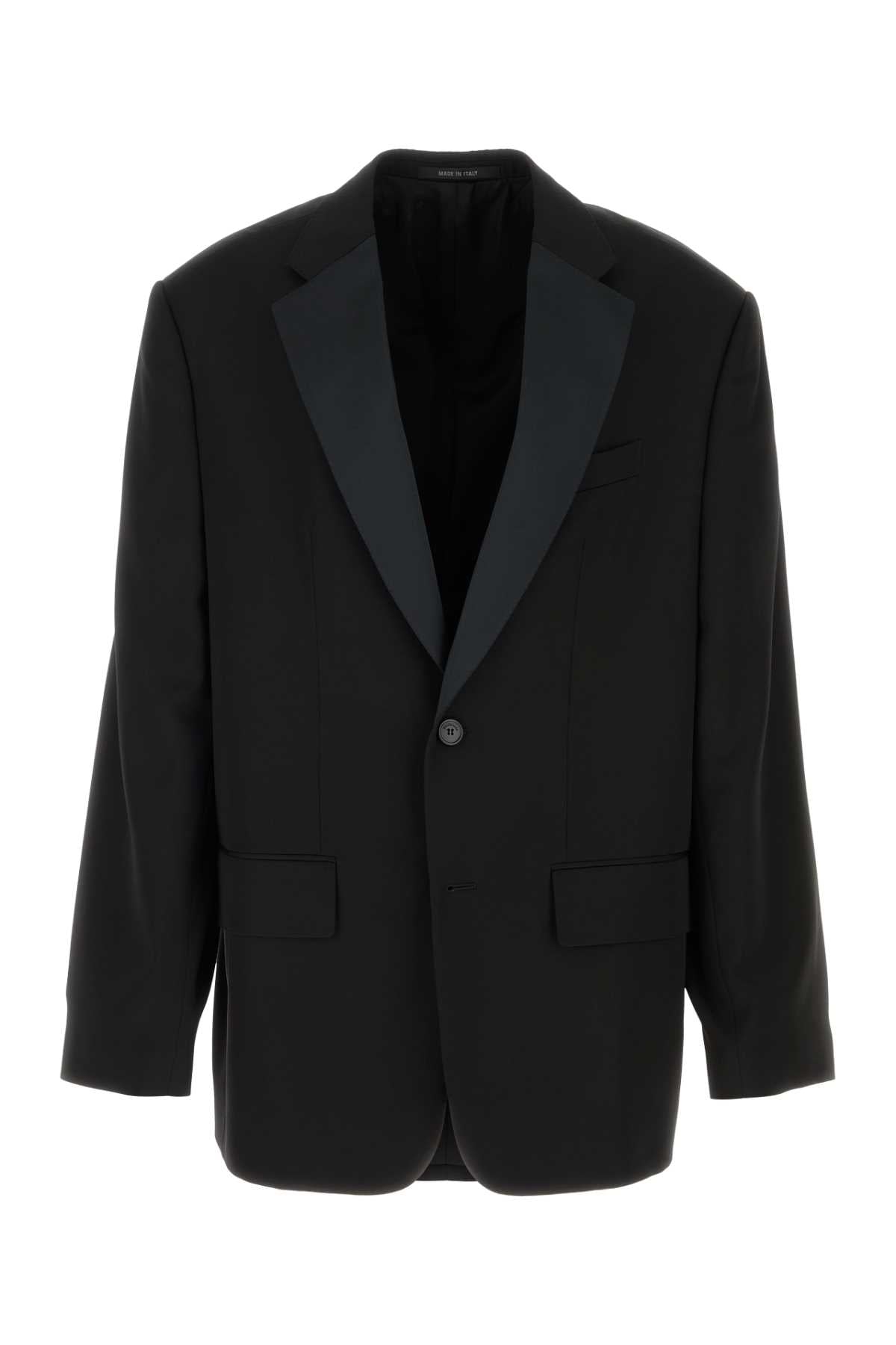 Balenciaga Men Black Wool Oversize Blazer BALENCIAGA