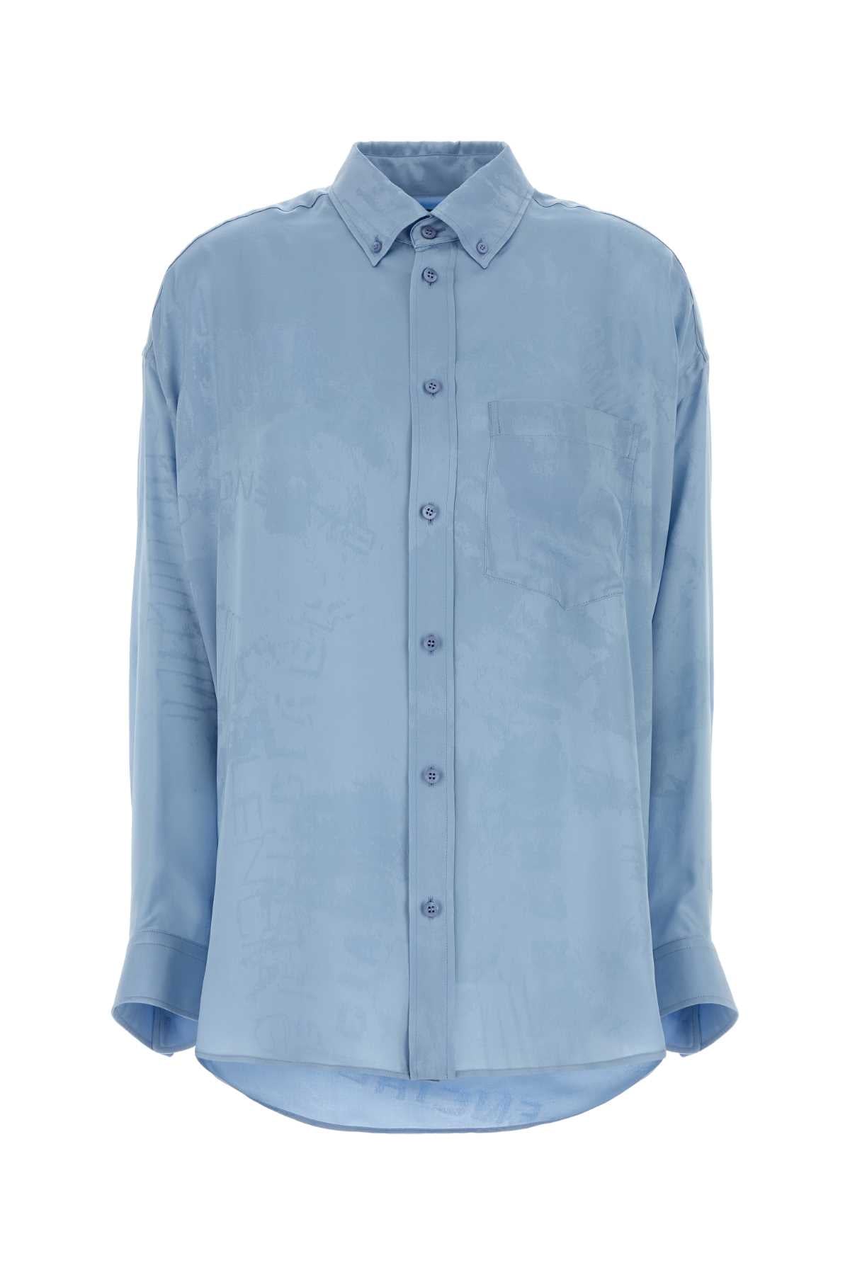 Balenciaga Women Light Blue Silk Shirt BALENCIAGA