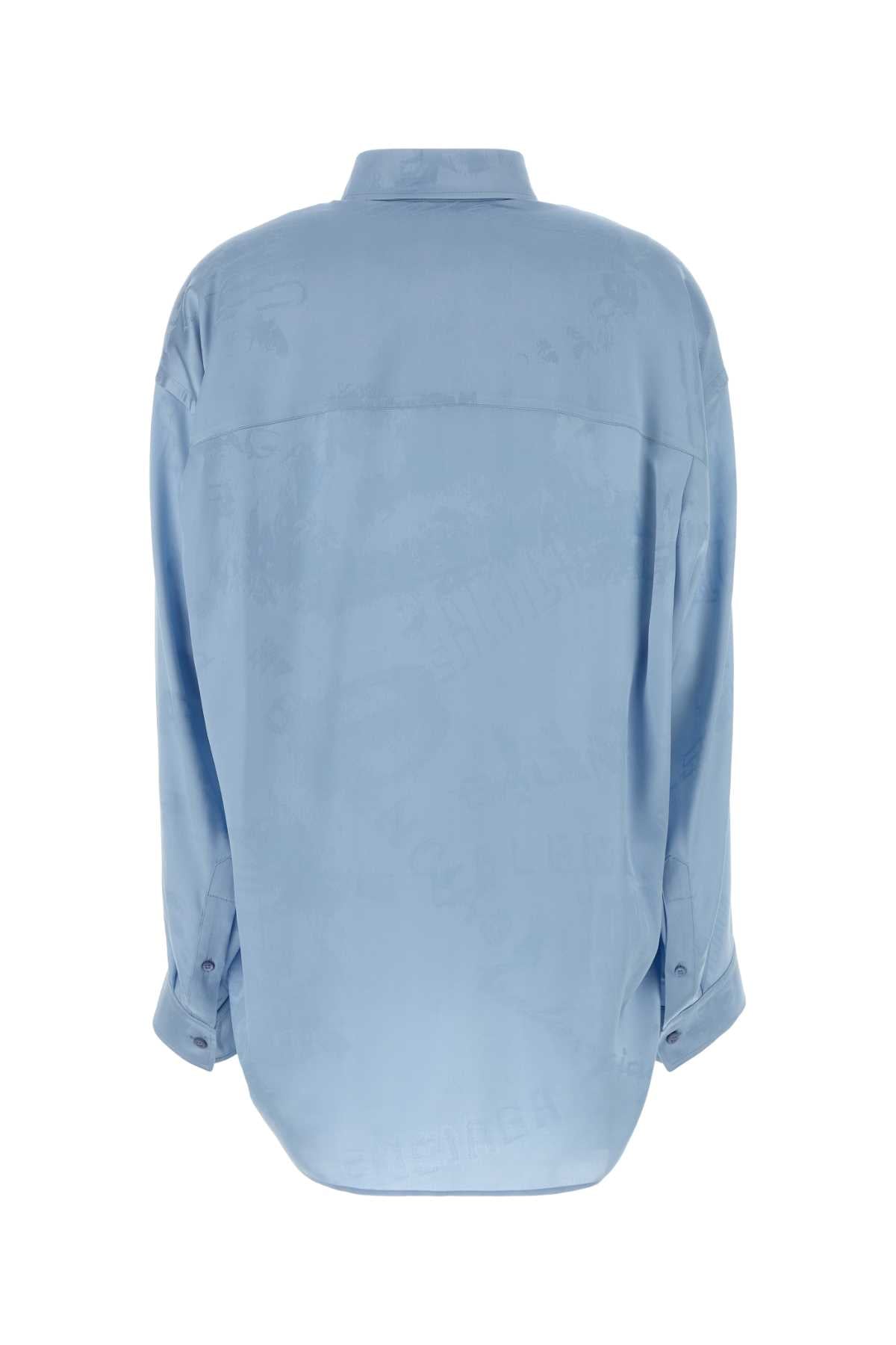 Balenciaga Women Light Blue Silk Shirt BALENCIAGA