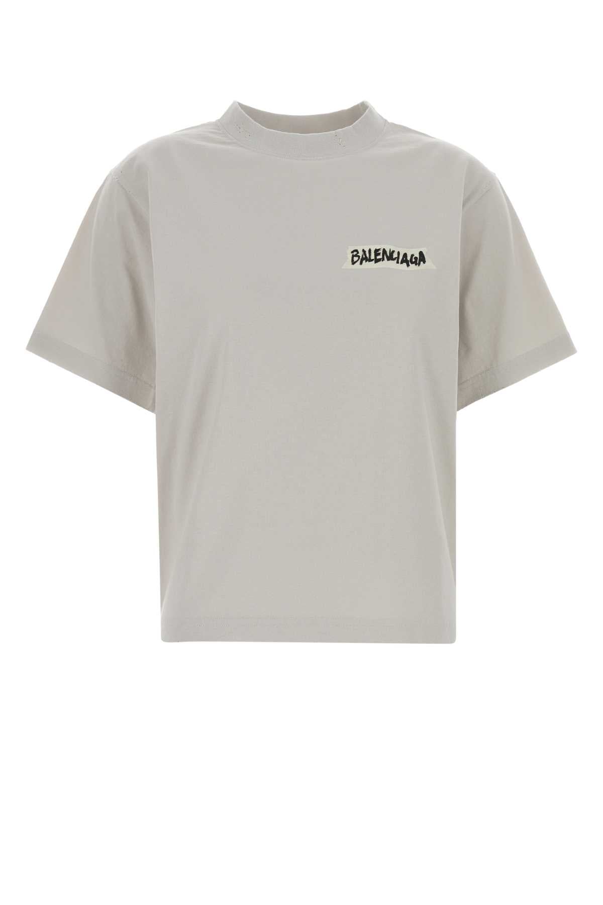 Balenciaga Women Chalk Cotton T-Shirt