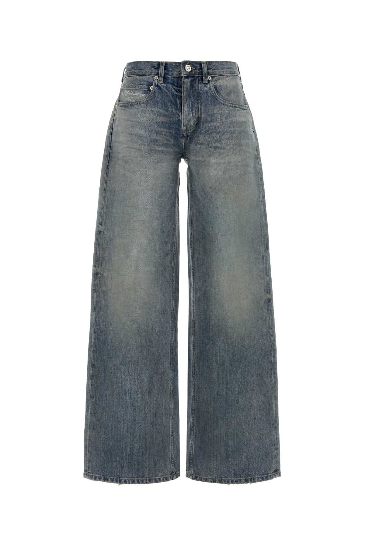 Balenciaga Women Denim Wide-Leg Jeans BALENCIAGA