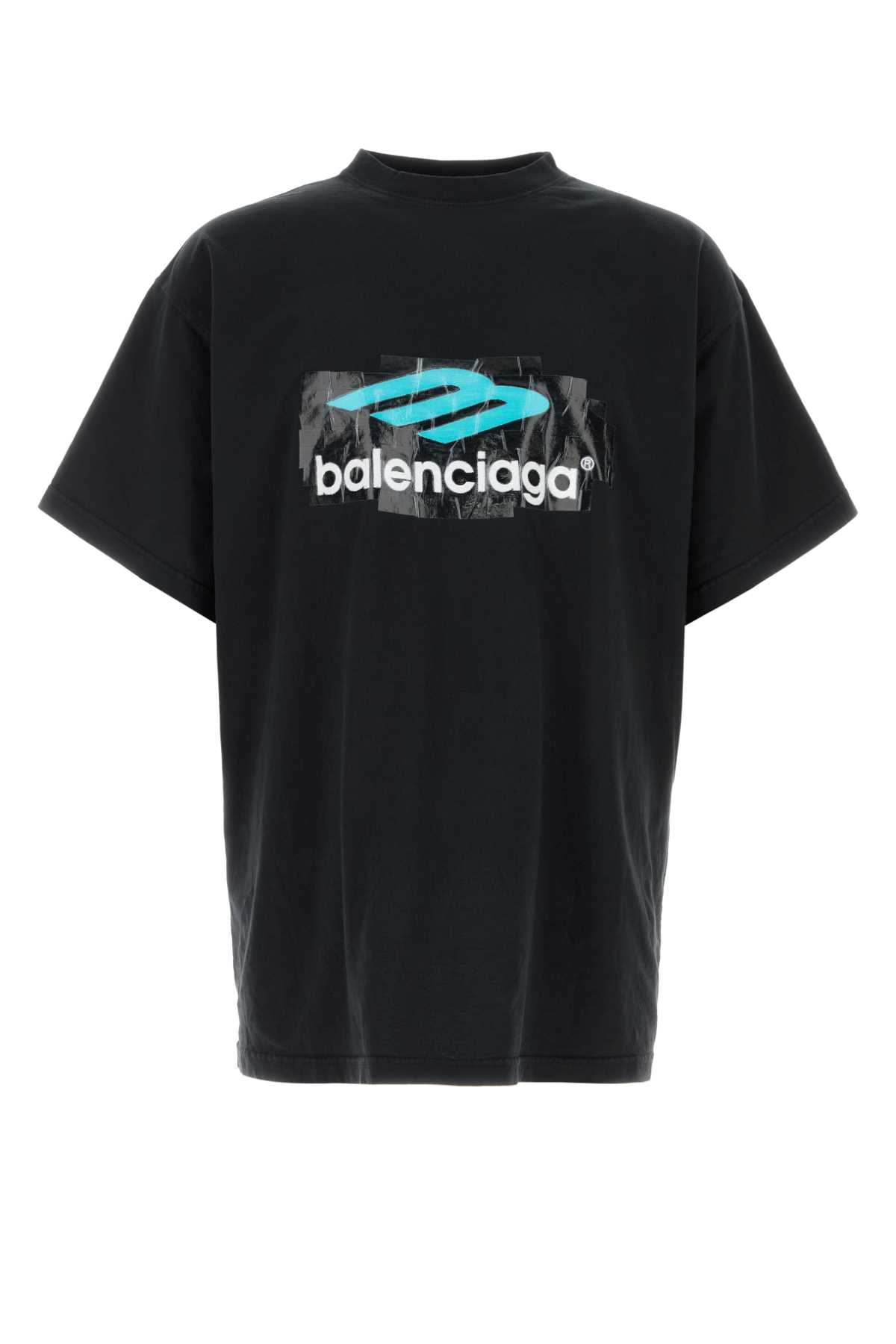 Balenciaga Men Slate Cotton Oversize T-Shirt