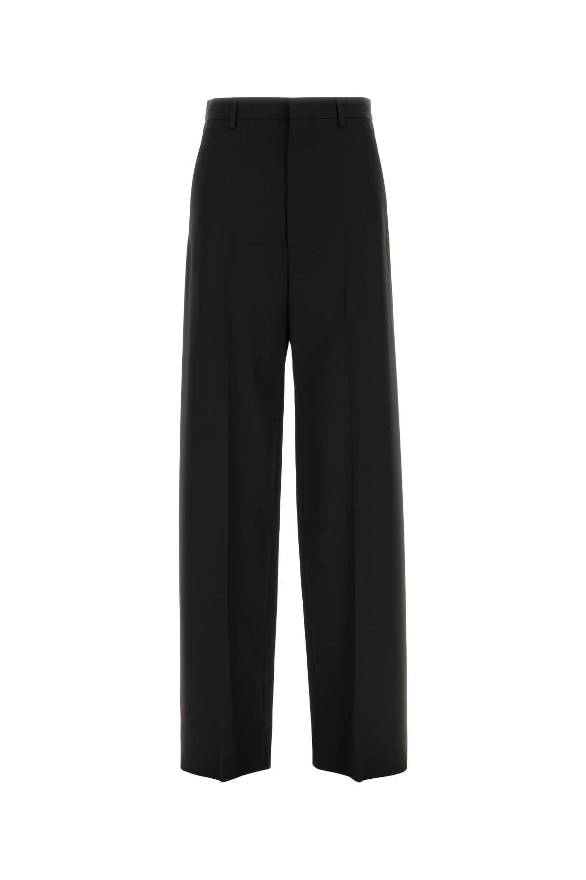 Balenciaga Women Black Wool Wide-Leg Pant BALENCIAGA