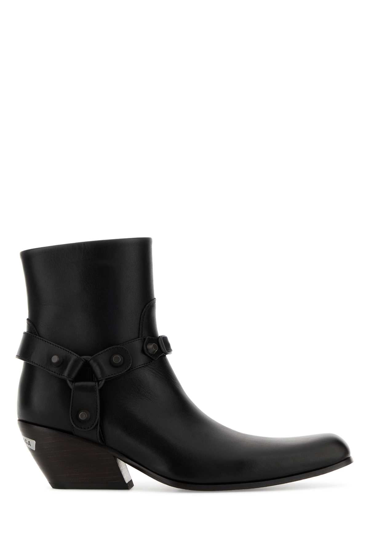 Balenciaga Women Black Leather Memphis Ankle Boots BALENCIAGA