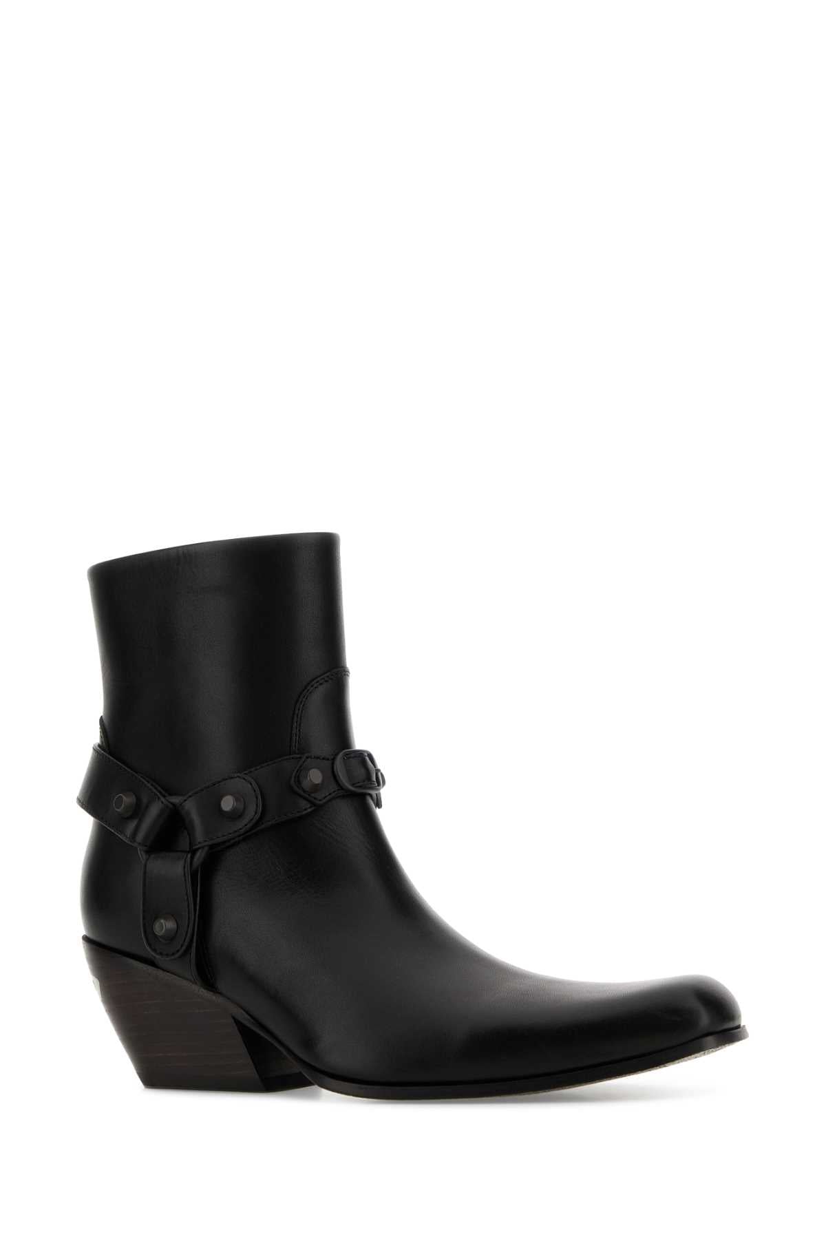 Balenciaga Women Black Leather Memphis Ankle Boots BALENCIAGA
