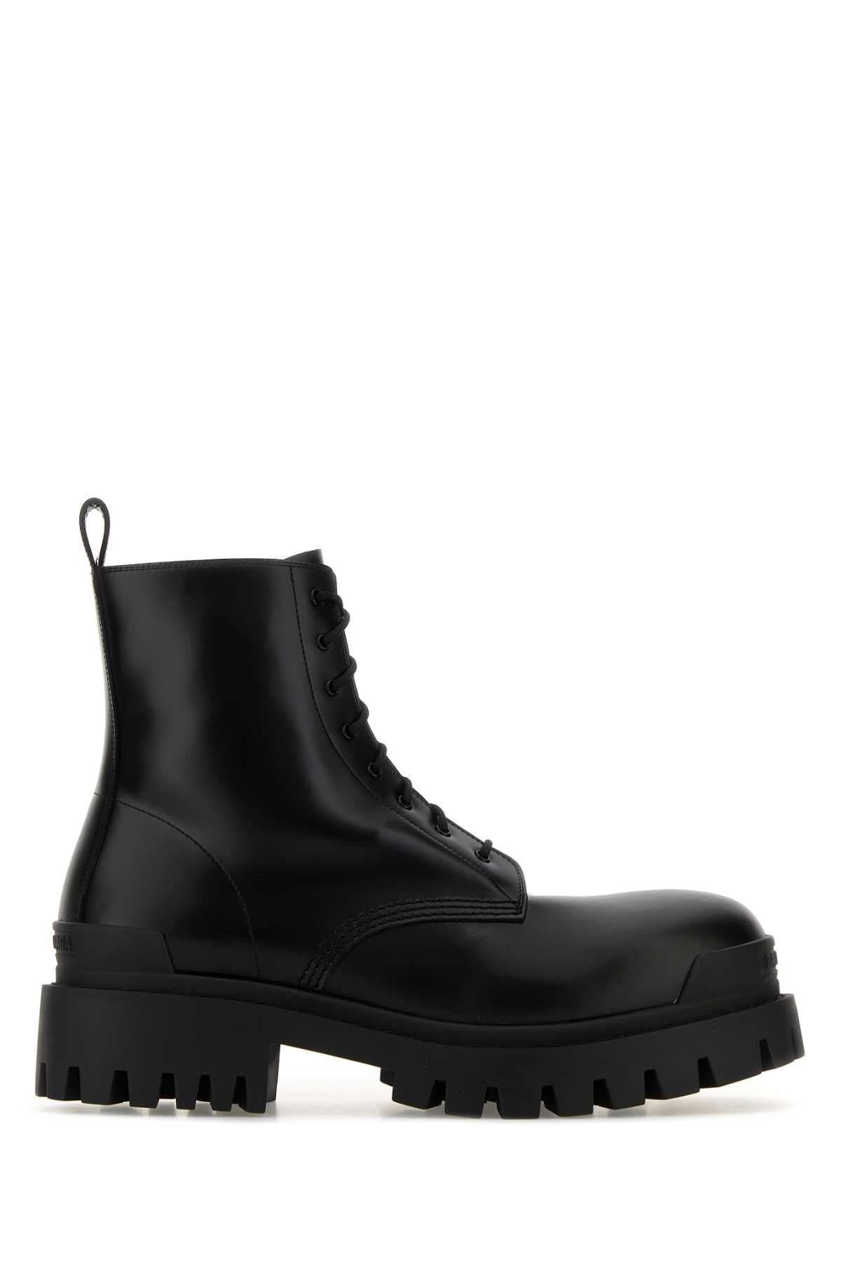 Balenciaga Men Black Leather Strike Ankle Boots BALENCIAGA