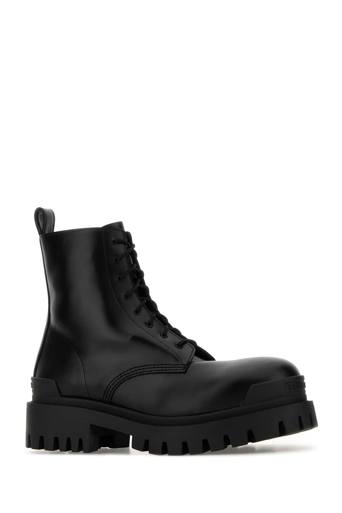 Balenciaga Men Black Leather Strike Ankle Boots BALENCIAGA