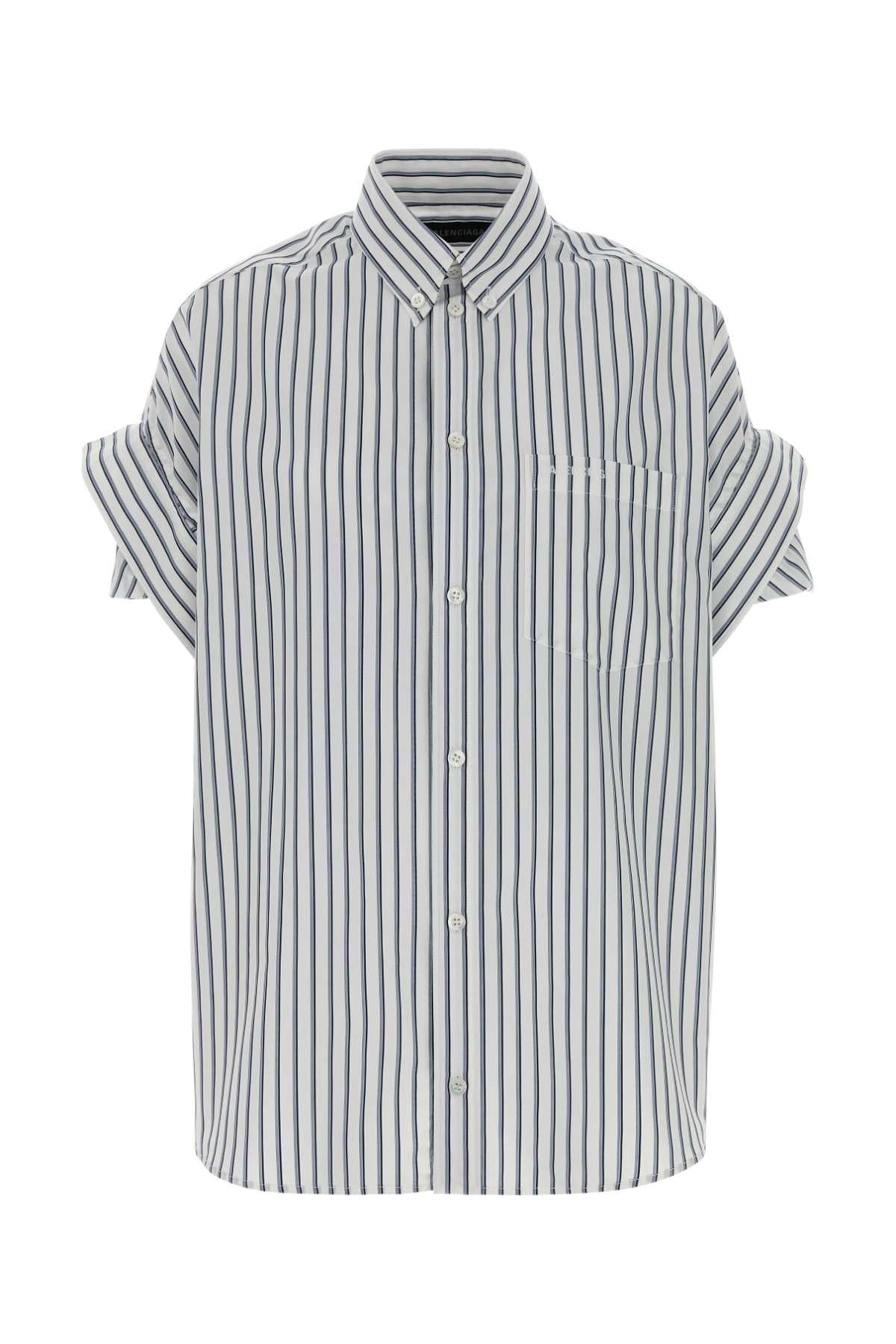 Balenciaga Women Embroidered Poplin Oversize Shirt BALENCIAGA
