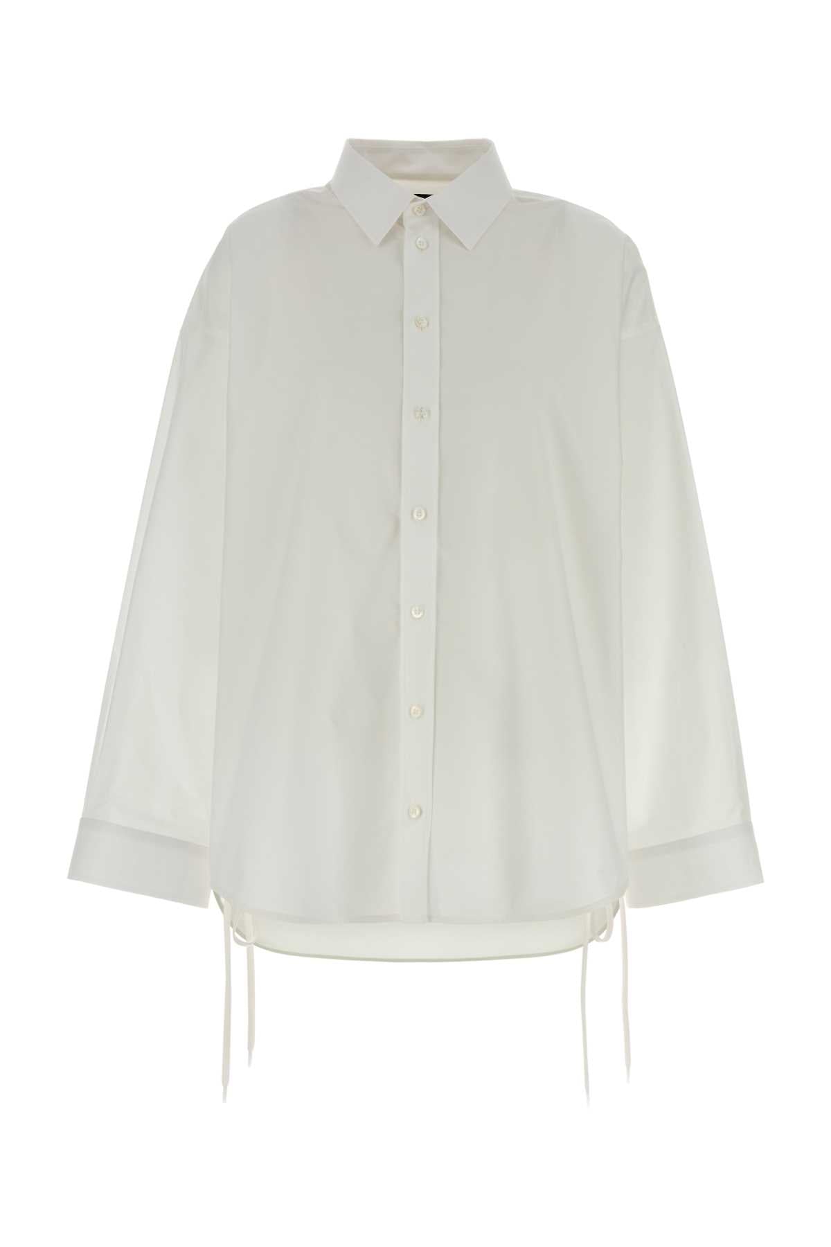 Balenciaga Women White Poplin Oversize Shirt BALENCIAGA